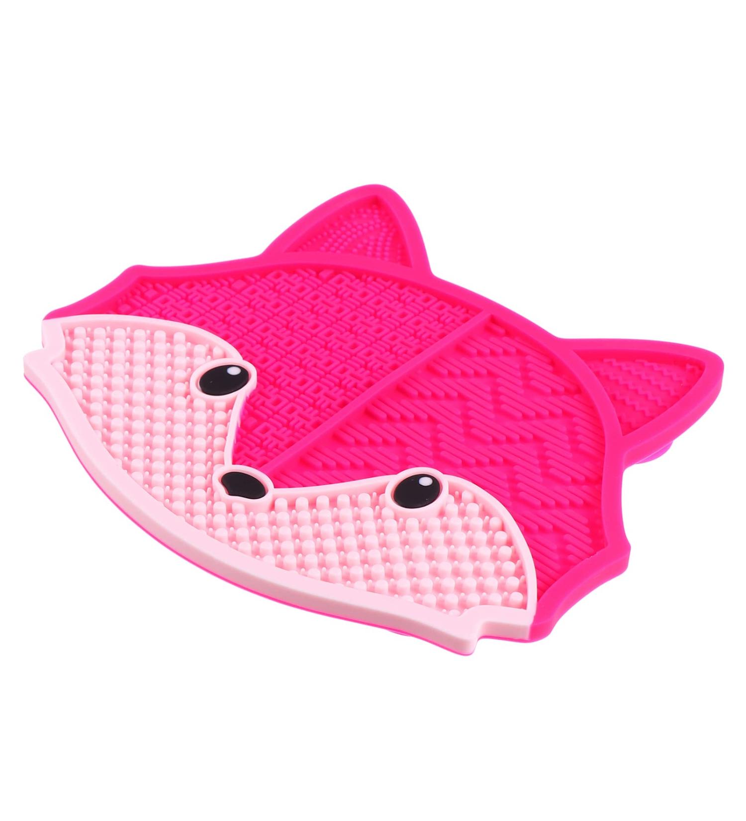 KALLORY Silicone Makeup Applicator & Brush Cleaner Pad - Fox Shaped Cosmetic Scrubber Tool for Effortless Makeup Brush Cleaning - Buy Online on GoSupps.com