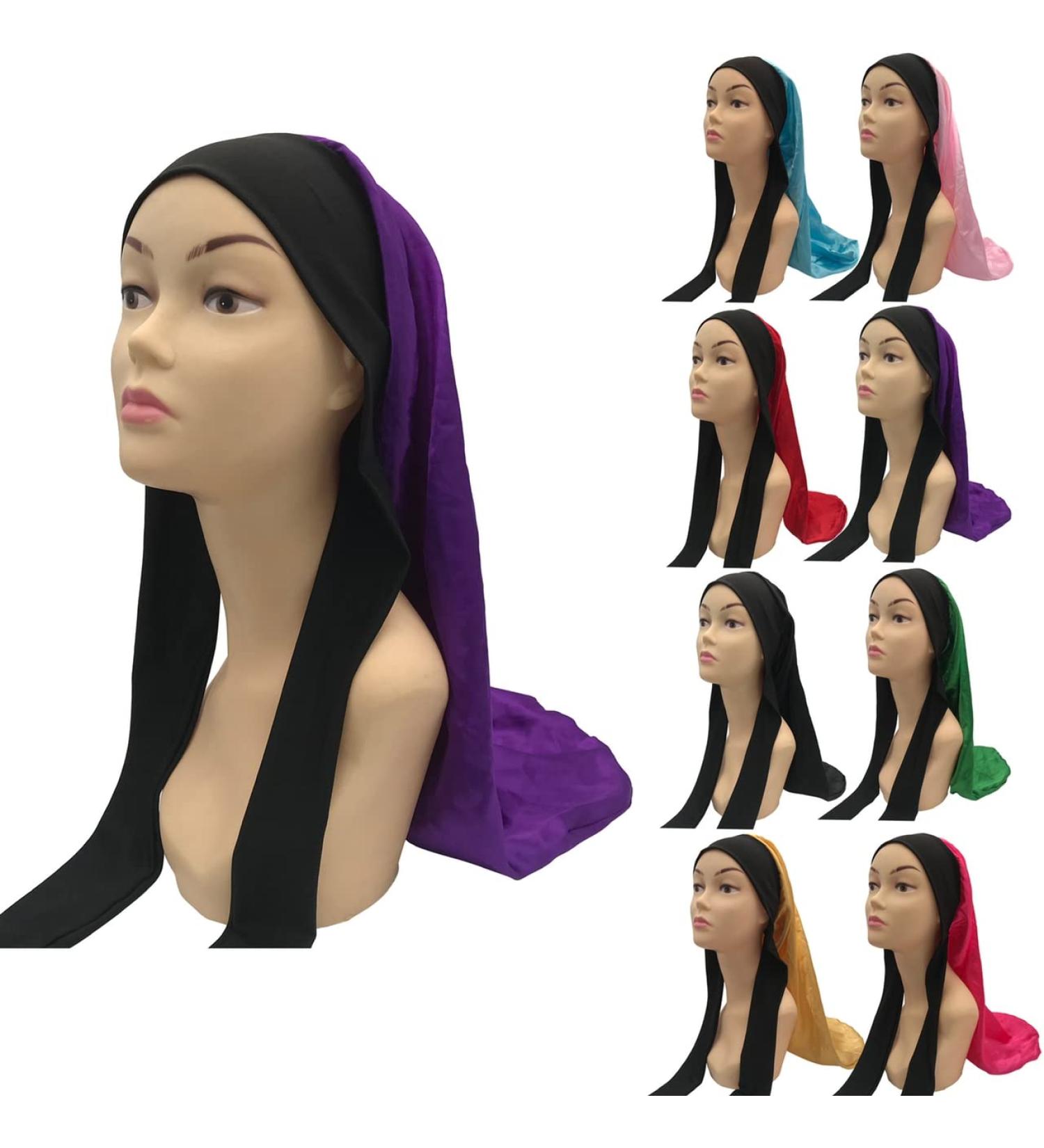YUPs Long Silk Satin Hair Bonnet for Long Hair - Adjustable with Ties, One Size-L Purple - Buy Online on GoSupps.com