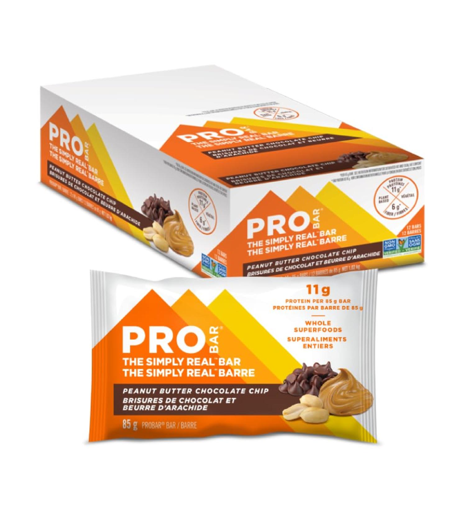 PROBAR - The Simply Real Meal Bar Plant-Based Whole Food Ingredients Peanut Butter Chocolate Chip 12 Count (85g) - Buy Online on GoSupps.com