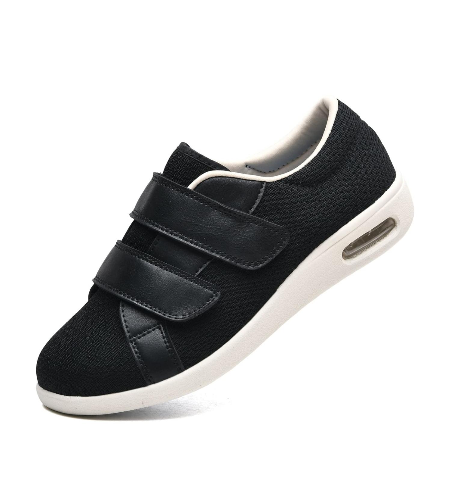ZGDG Men's Diabetic Edema Shoes - Wide Width Adjustable Closure Non-Slip Sneakers for Swollen Feet - 11.5 Wide Black - Buy Online on GoSupps.com