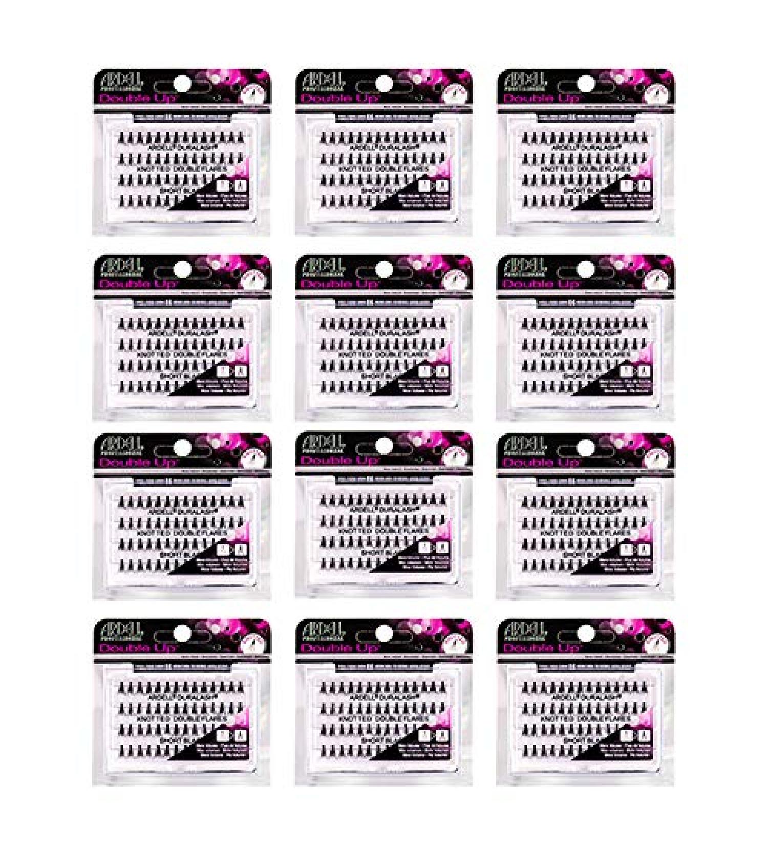 Ardell Double Up Knotted Double Flares Short Black (Pack Of 12)