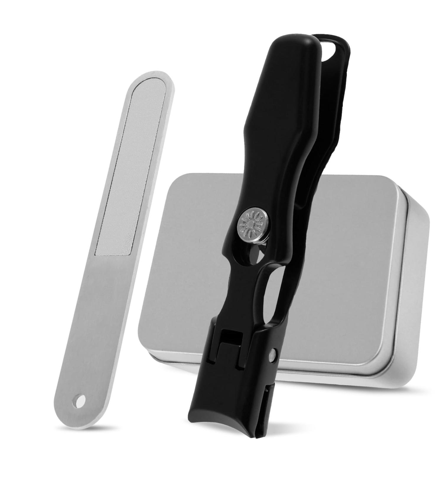 Nail Clippers for Thick Nails Wide Jaw Nail Trimmer Stainless Steel Nail Cutter with Nail Clip Storage Portable Fingernail Cutter Labor Saving Fingernail Trimmer for Women Men Adults(black) - Buy Online on GoSupps.com