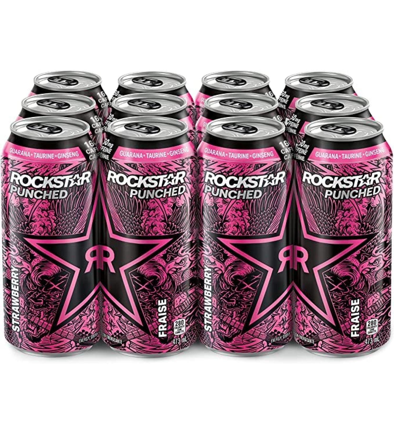 Rockstar Revolt Strawberry 12x473ml - Buy Online on GoSupps.com