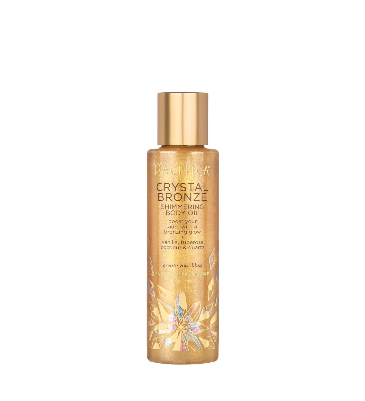 Pacifica Bronzing Body Oil - Crystal Bronze Shimmering Oil | Vegan & Cruelty-Free Hydrating Drops with Vanilla & Coconut Scent - Buy Online on GoSupps.com