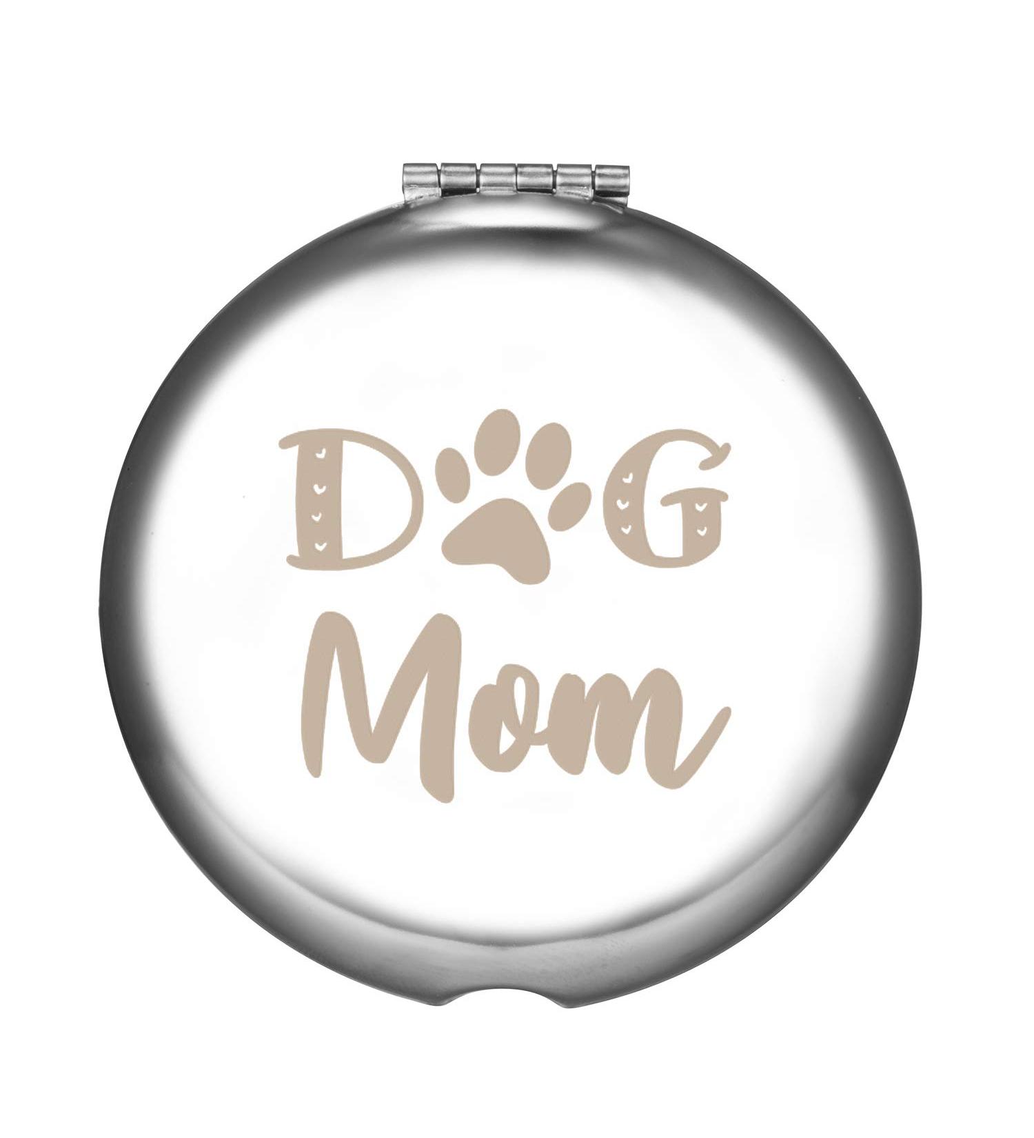 Dog Mom Engraved Compact Mirror Funny Birthday Christmas Gifts for Women Girls Stainless Steel Small Pocket Mirror for Purse  - Buy Online on GoSupps.com