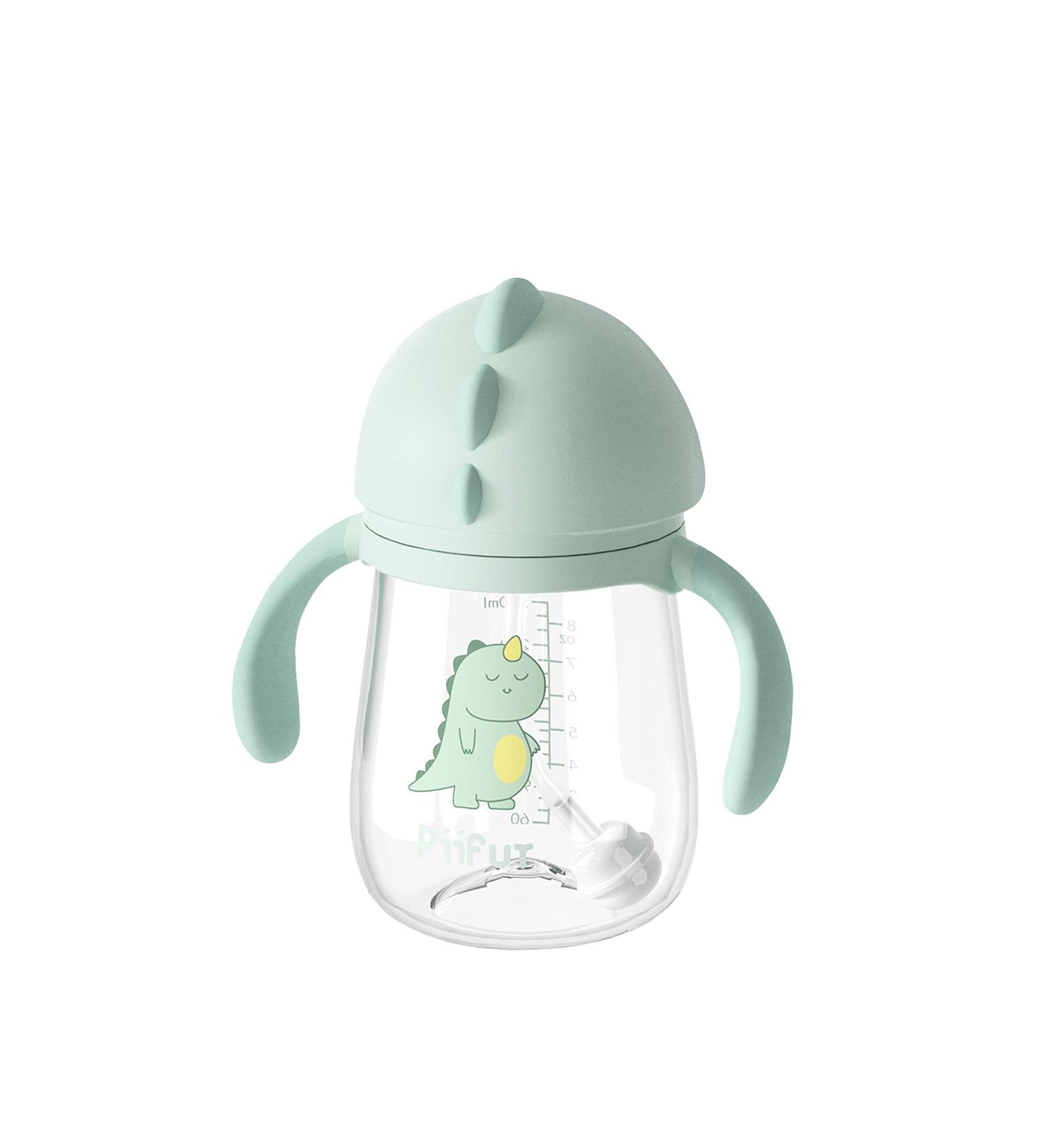 Iifur Baby Cup with Straw 12-18 months | Weighted Sippy Cup for Toddlers | Water Bottle for Kids 8oz (Green) - Buy Online on GoSupps.com