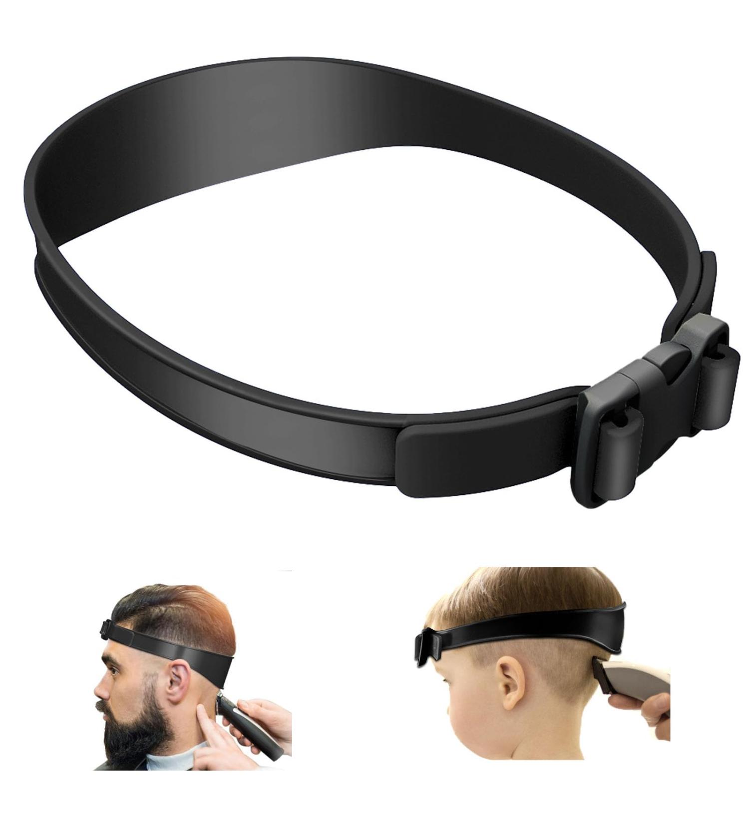BRIOTA Neckline Shaving Template Black Adjustable Hair Trimming Guide Silicone Curved Collar Shaving Template Haircut Band for Man DIY Home Haircuts - Buy Online on GoSupps.com
