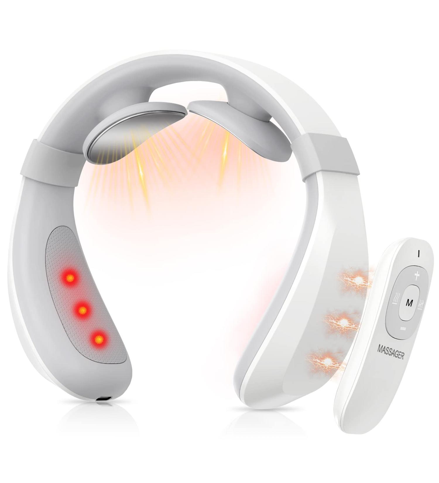 Intelligent Heat Neck Massager for Pain Relief | 6 Modes, 15 Levels | Cordless Deep Tissue Trigger Point Massager | Ideal for Office, Home, Travel | Great Gift for Women, Men, Mom, Dad - Buy Online on GoSupps.com