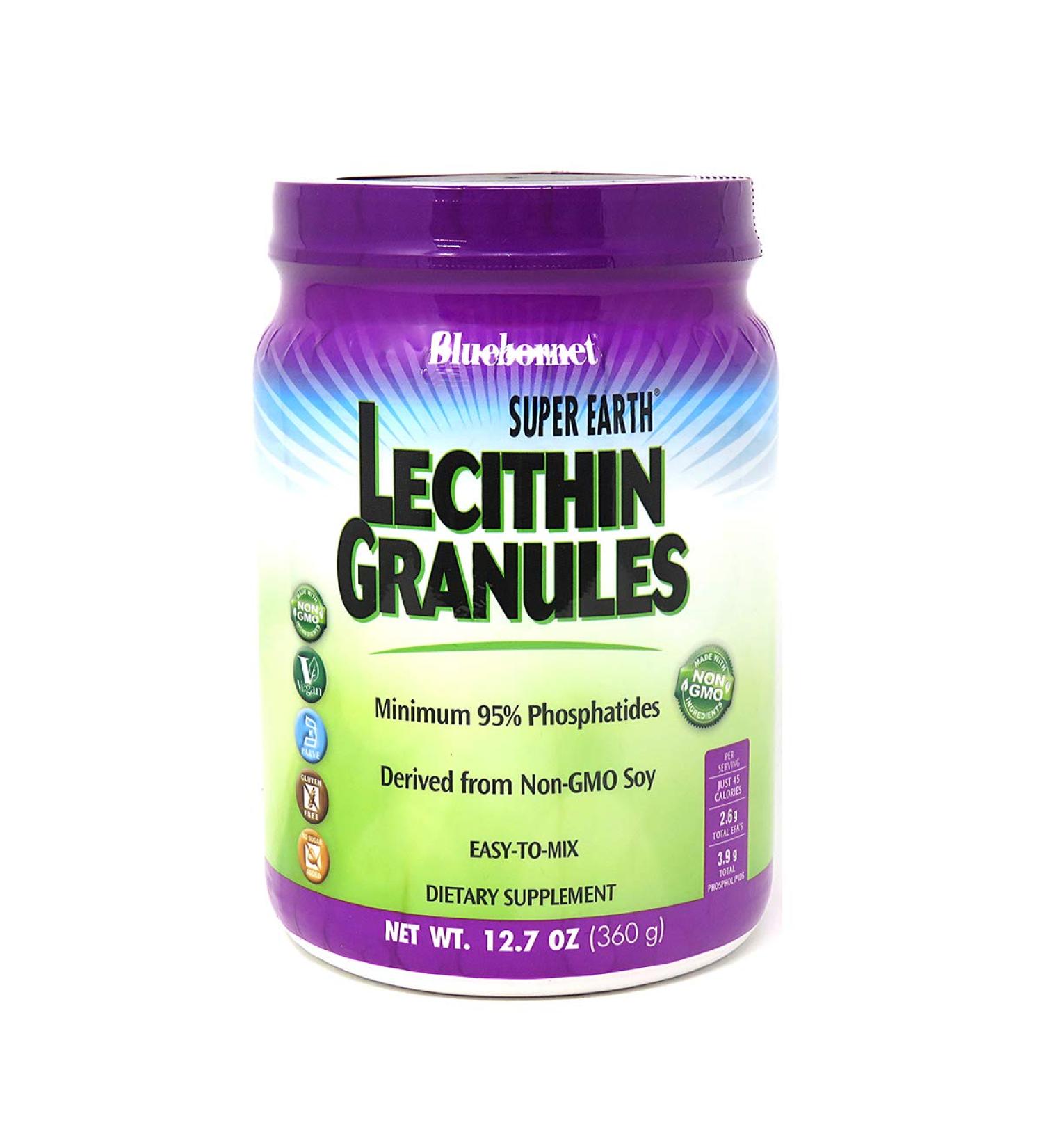 Bluebonnet Nutrition Super Earth Lecithin Granules 12.7 oz - Non-GMO, Soy-Free Supplement - Buy Online on GoSupps.com