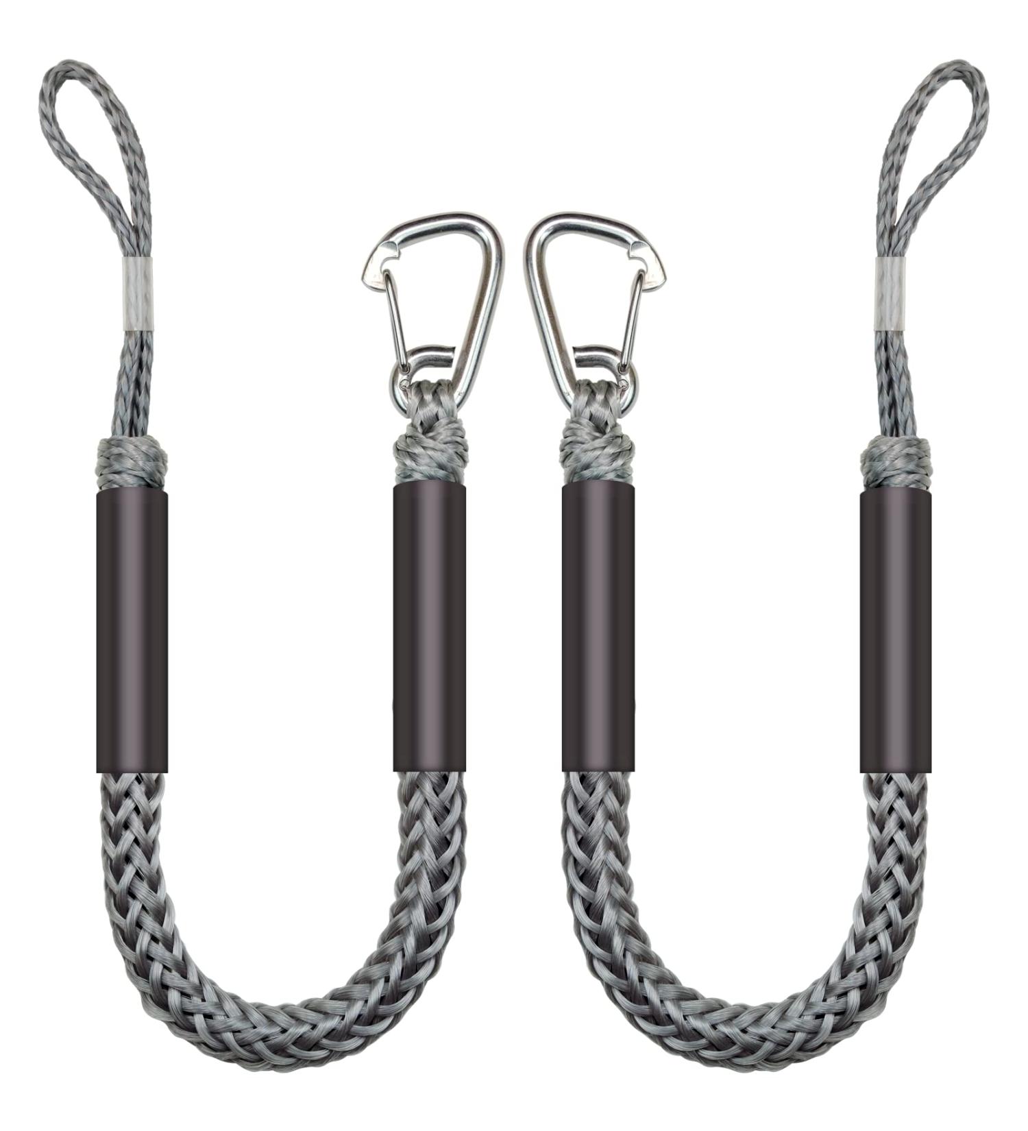 ONOSHIP 316 Stainless Clip 3FT Boat Bungee Dock Lines - 2PCS Marine Grade Mooring Lines for Jet Ski, SeaDoo, Yamaha WaveRunner, Kayak, Pontoon Boat - 3 Feet, Grey - Buy Online on GoSupps.com