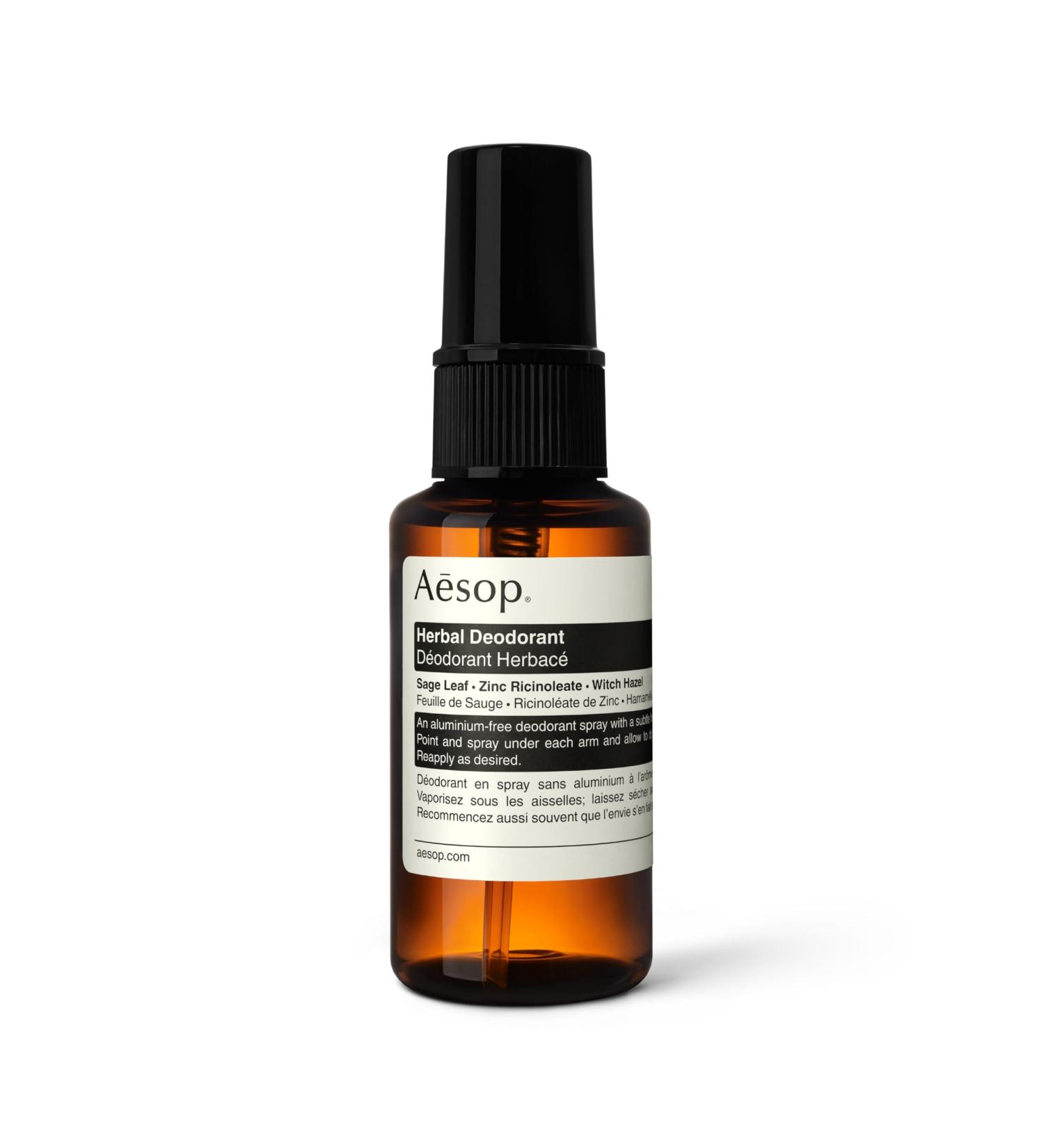Aesop Herbal Deodorant Spray | Zinc Ricinoleate and a Blend of Essential Oils | Without Aluminium Salts | 1.7 oz - Buy Online on GoSupps.com
