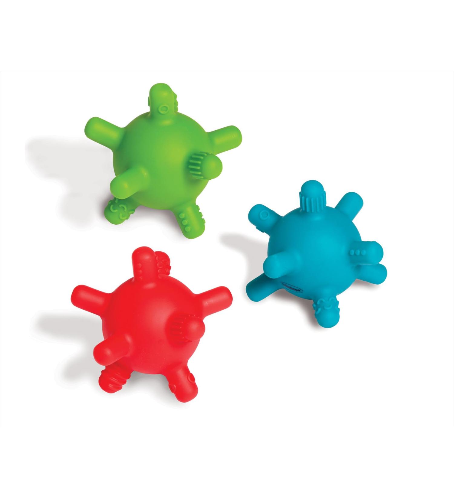 Edushape Rubber Ball Bite Ring Set - 3 Pieces | International Shipping | Safe Toys for Infants - Buy Online on GoSupps.com