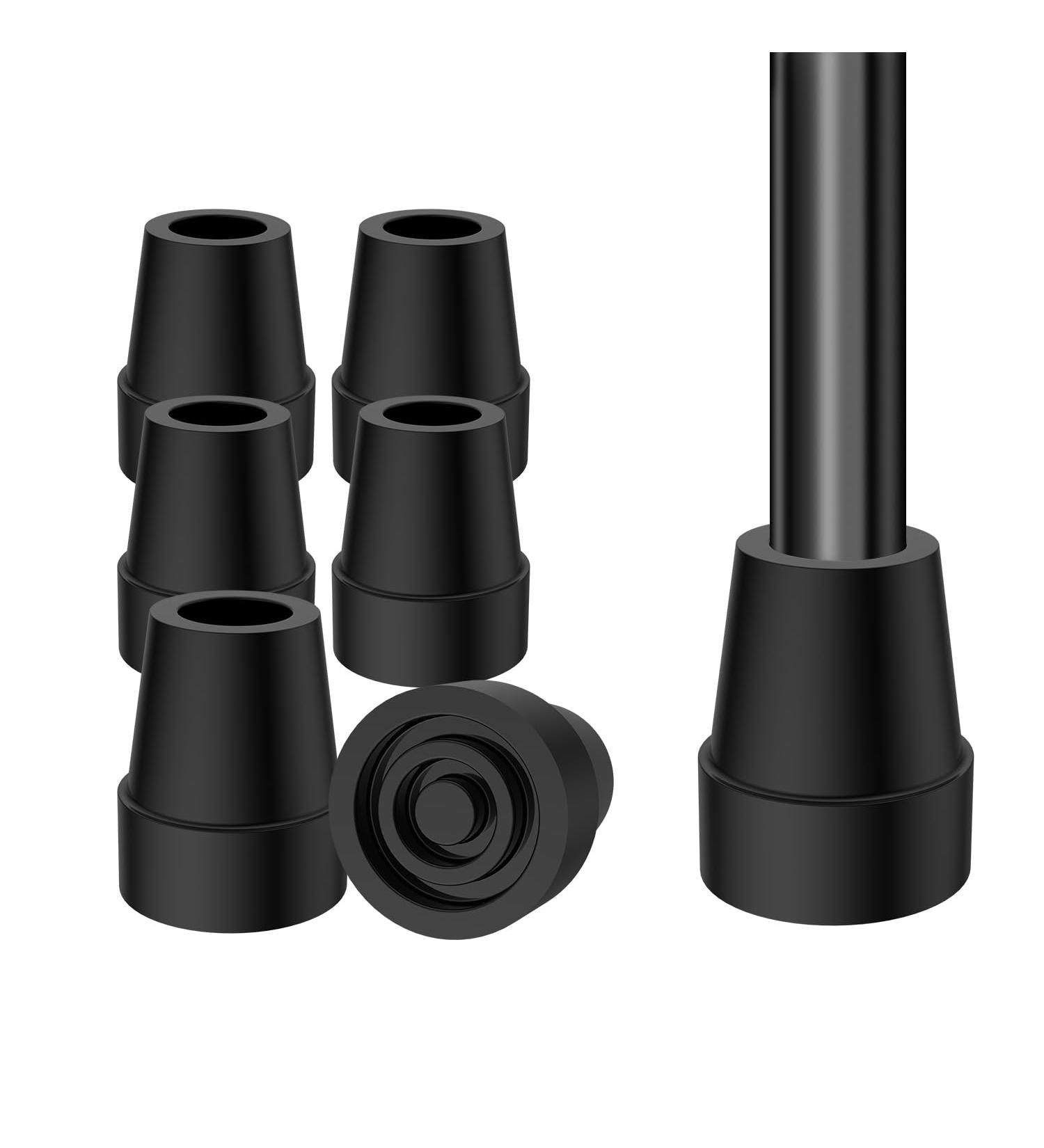 supregear Cane Tips (6-Pack) Non-Slip 22 mm Heavy Duty Rubber Replacement Cane Tip for Walking Cane Crutch Sticks Stable Foot Pad Folding Cane Accessory Black 22 mm Black - Buy Online on GoSupps.com