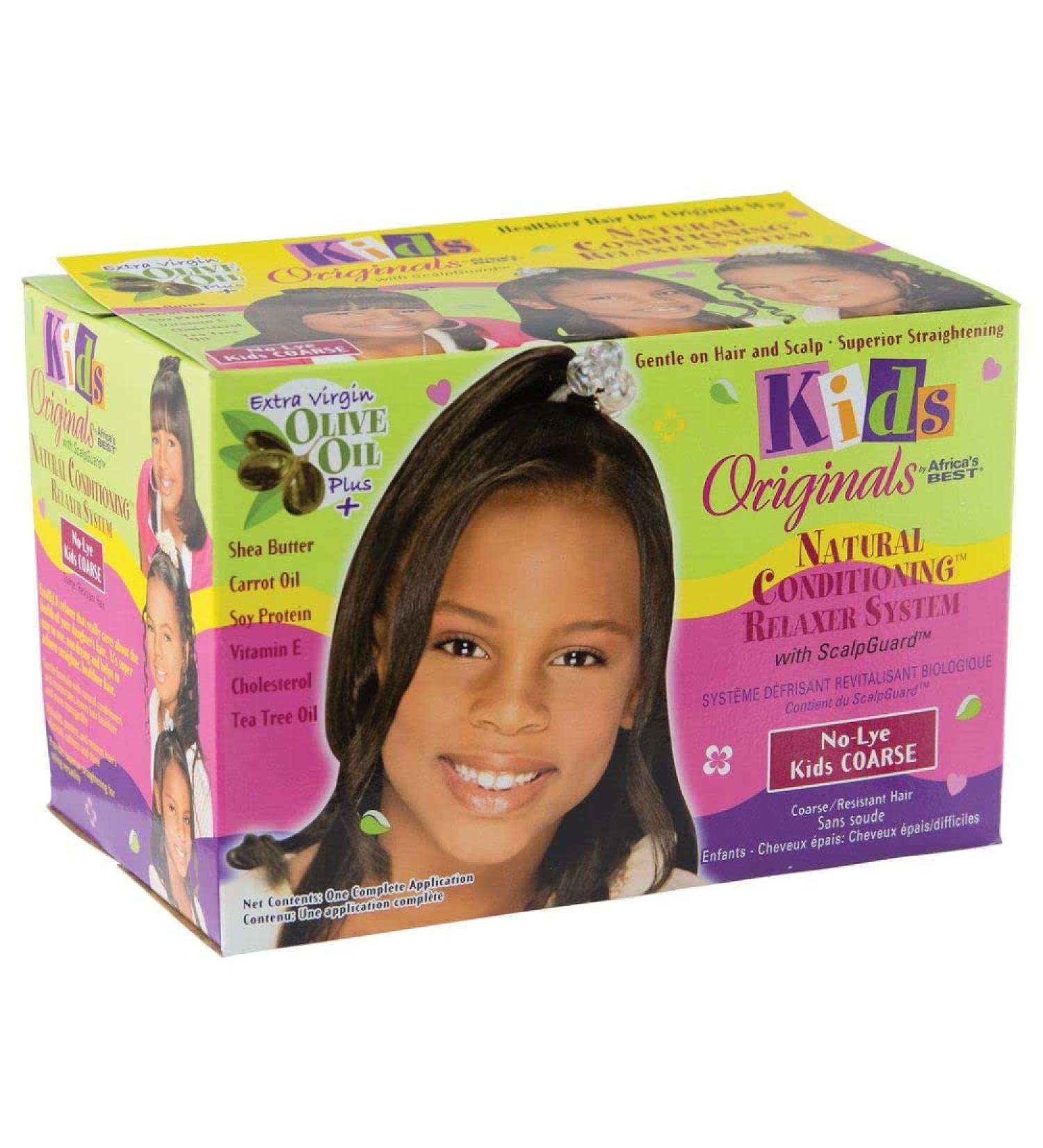 Kids Originals by Africa's Best Natural Conditioning Relaxer System - No Lye Formula, Coarse Hair, with Olive Oil, Shea Butter, Vitamin E - 6 Piece Set - Buy Online on GoSupps.com