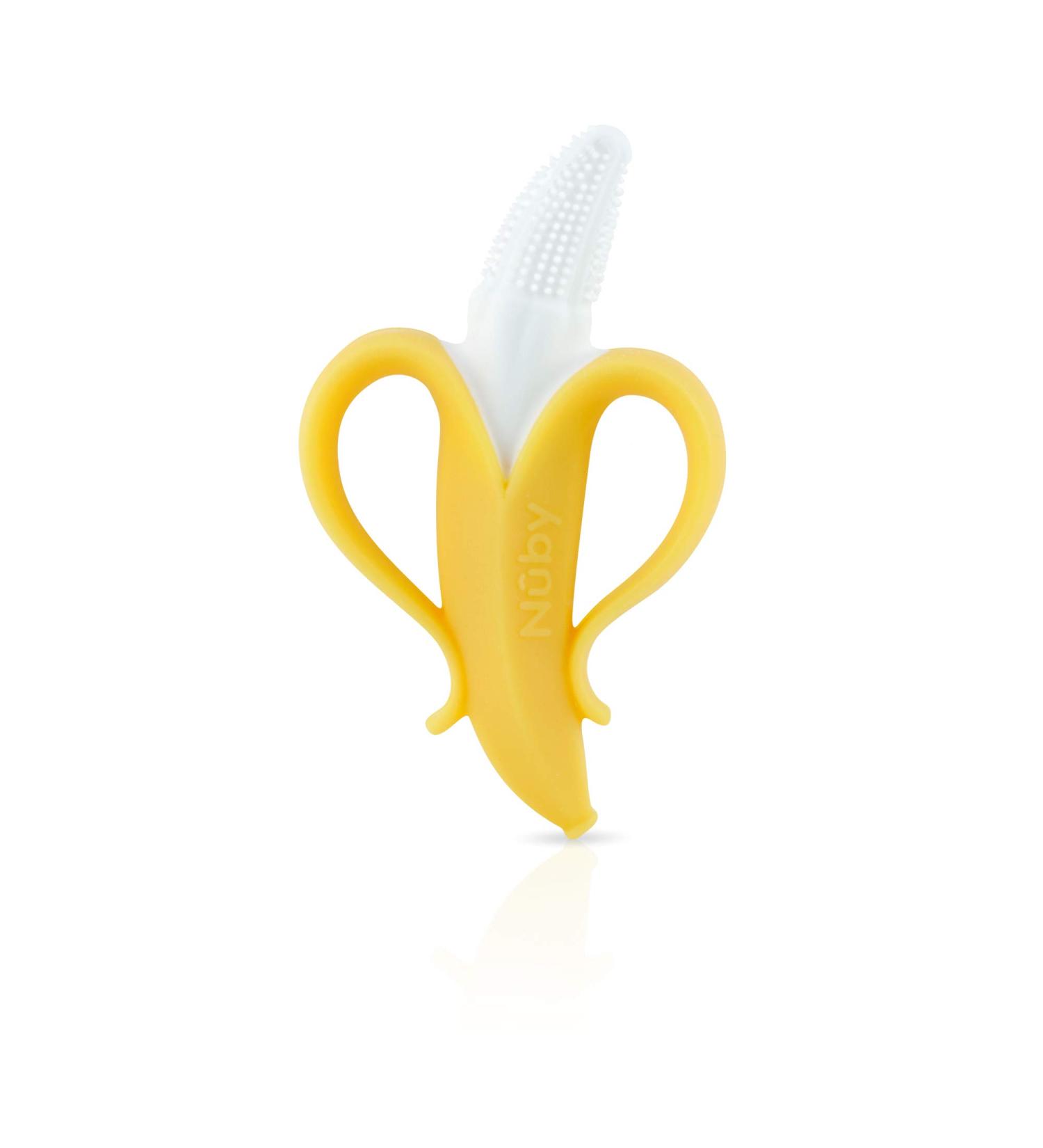 Nuby NanaNubs Banana Toothbrush for Babies 3+ Months - Massaging & Gentle Cleaning - Buy Online on GoSupps.com