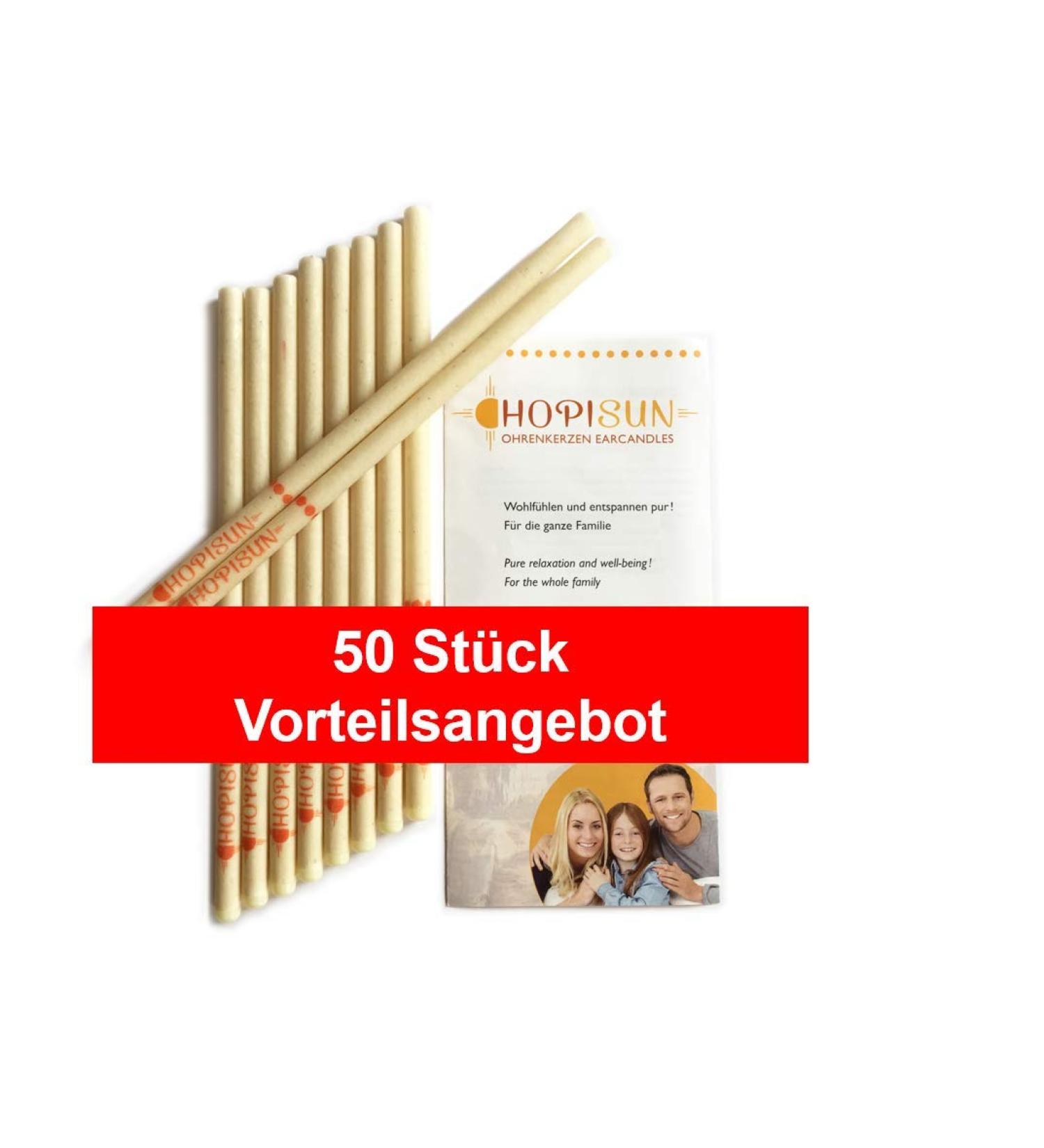 Nature & Health HOPISUN Ear Candles (50 pcs) - Safe Ear Wax Removal with Safety Filter - International Shipping Available - Buy Online on GoSupps.com