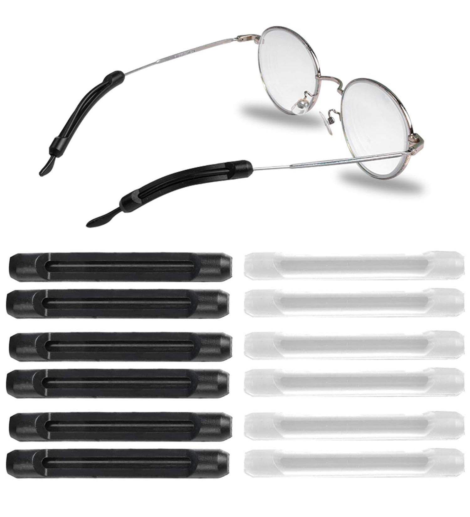 6 Pairs Silicone Anti-Slip Covers for Glasses Brackets - Black & White Rubber Accessories | Ideal Glasses Ear Hooks - Buy Online on GoSupps.com