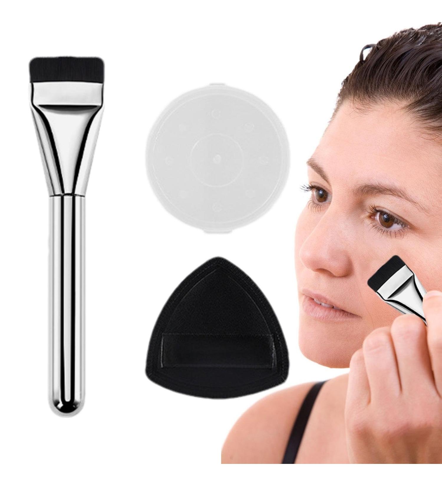 Flat Foundation Brush - Cream Foundation Concealer Brush Cream Concealer Makeup Brush Includes Makeup Sponges Puff for Women - Buy Online on GoSupps.com