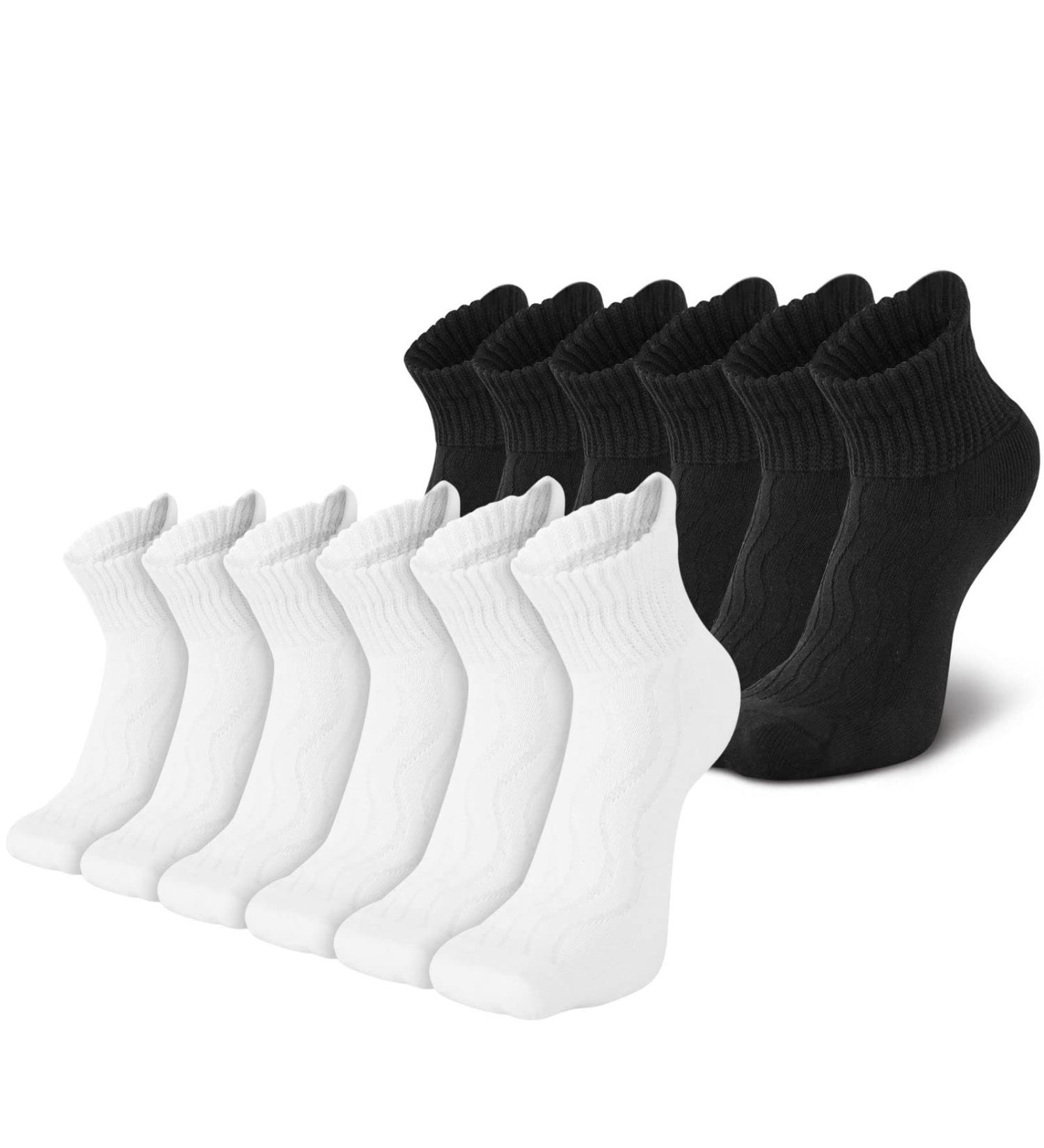 LIN Diabetic Socks 12 Pack | Extra Wide Non Binding for Men & Women | Black and White 13-15 - Buy Online on GoSupps.com