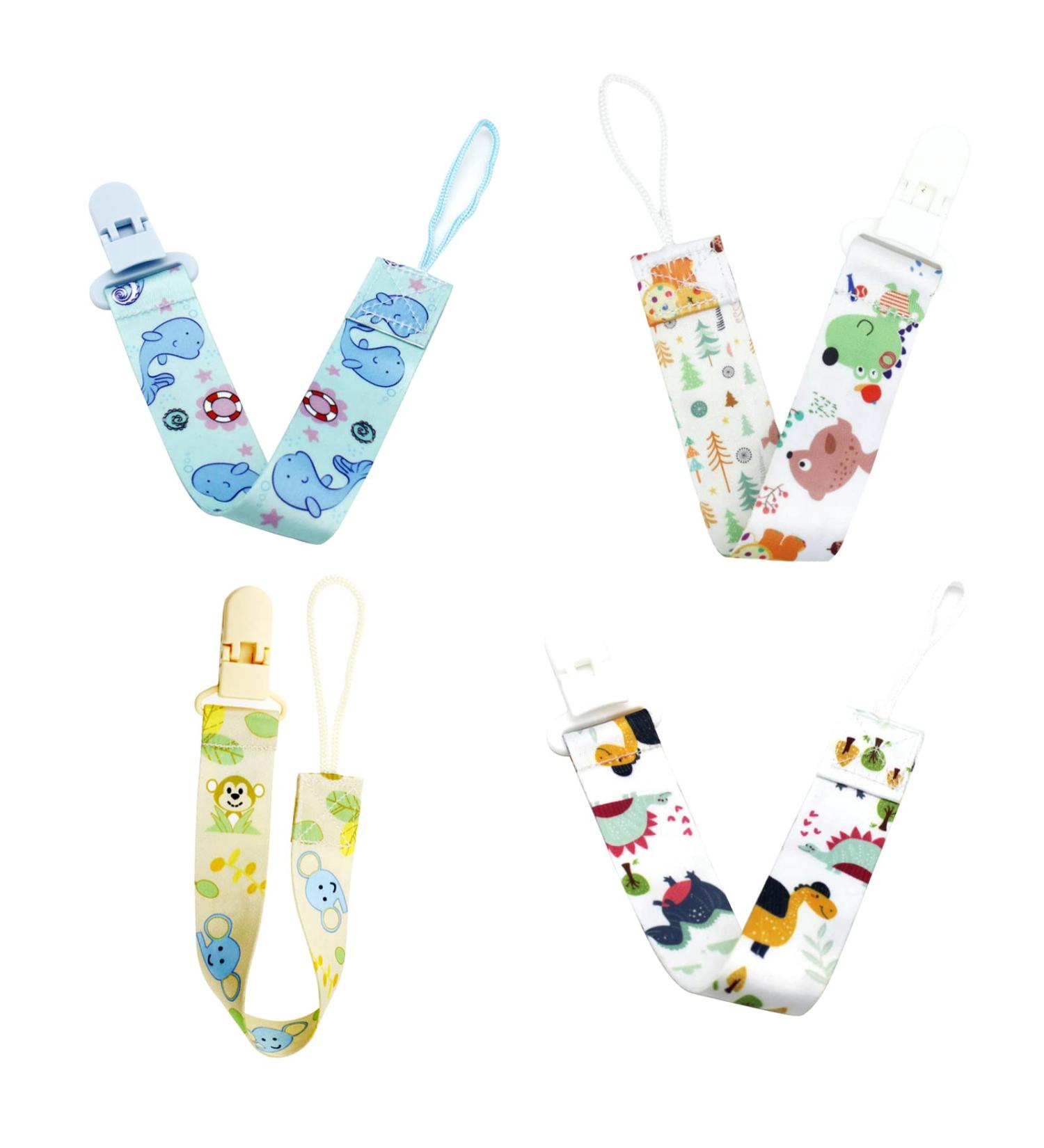 Premium Pacifier Chains & Clips for Boys & Girls - 4 Pack Pacified Band - Safe Baby Pacifier Straps - Buy Online on GoSupps.com