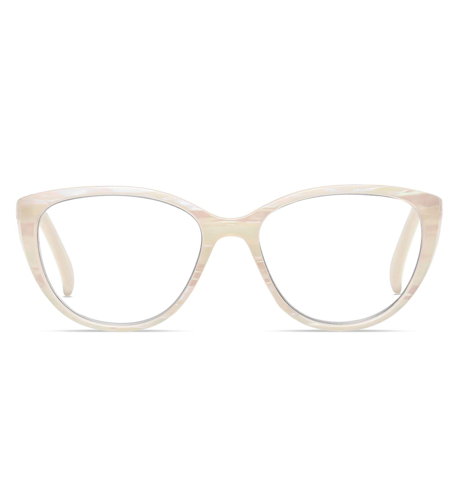 AMOMOMA Fashion Cat Eye Blue Light Blocking Reading Glasses for Women - Milky Cream Pink&Green  1.0x Magnification (AM6005 C4) - Buy Online on GoSupps.com