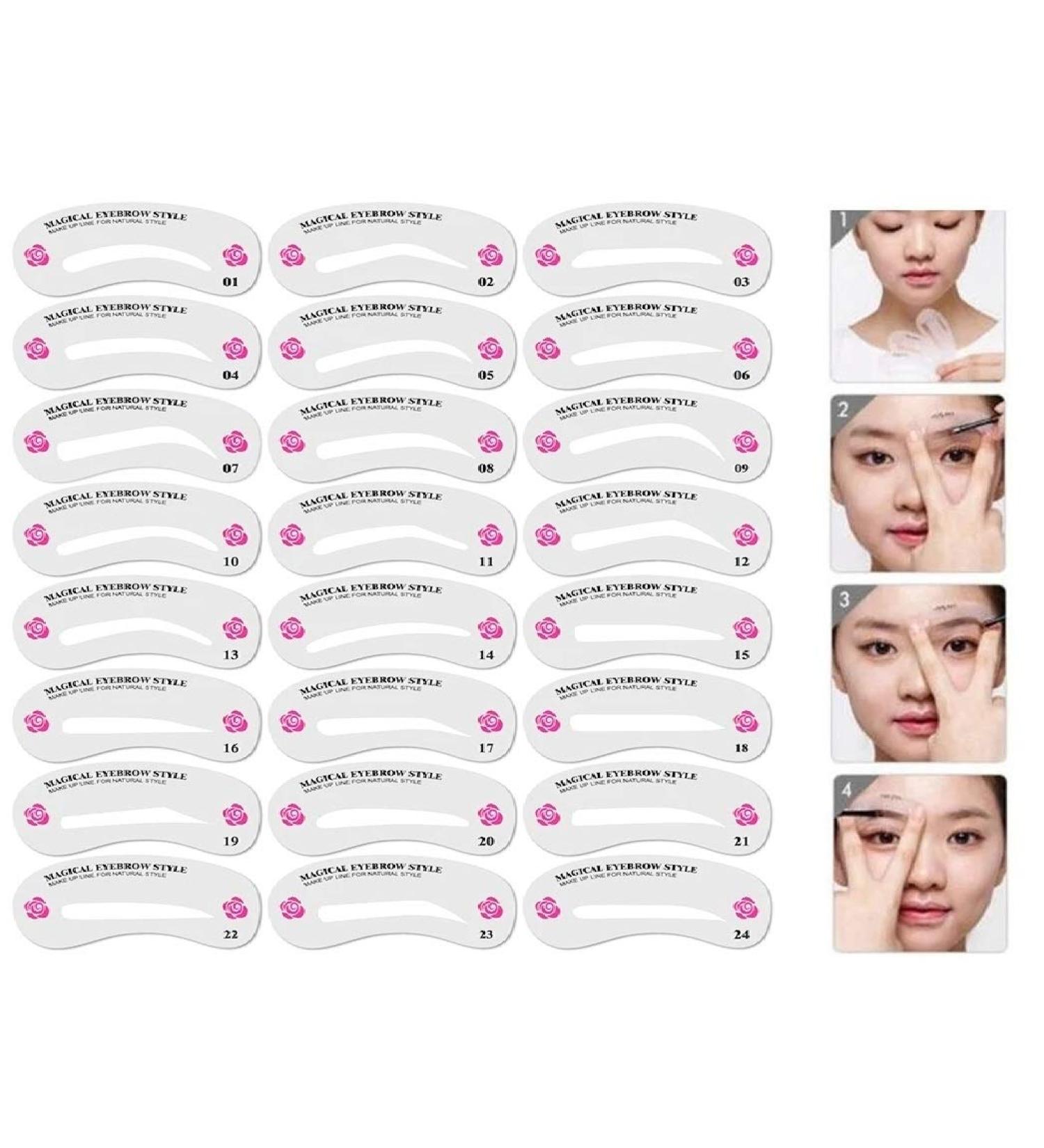 24 Handy Eyebrow Stencils - Perfect for Home School Work & On-the-Go | International Shipping Available - Buy Online on GoSupps.com
