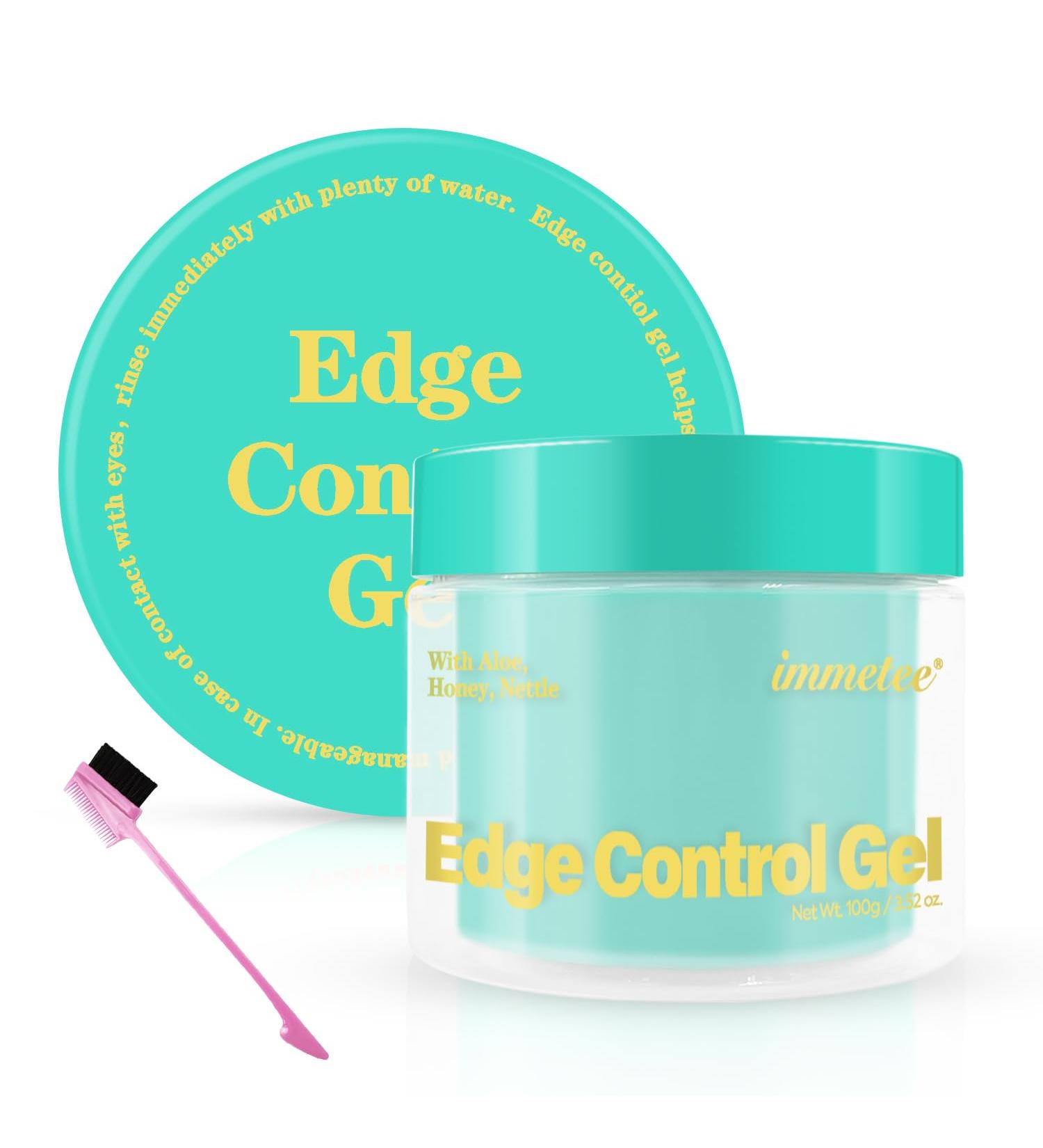 Immetee Edge Control Gel with Brush - Flyaway Tamer & Afro Hair Styling Gel (100g Green-Avocado) - International Shipping Available - Buy Online on GoSupps.com