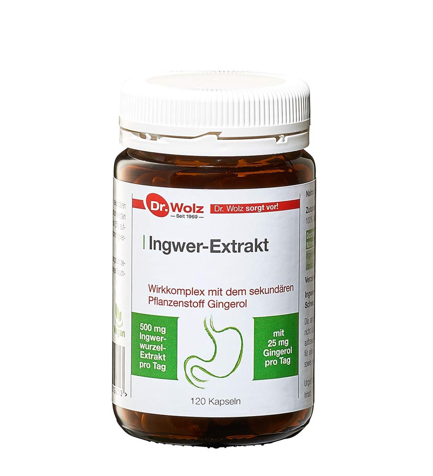 Ginger capsules Dr. Wolz | With the secondary plant substance gingerol | 120 capsules