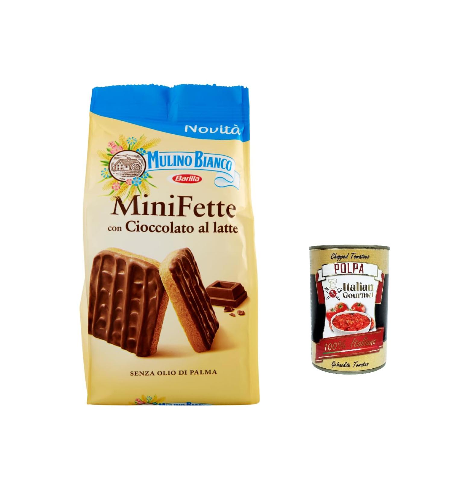  Italian Gourmet E.R. Mulino Bianco Pack of 12 mini fat-based latte biscuits with milk chocolate for a delicious breakfast 110g - Buy Online on GoSupps.com