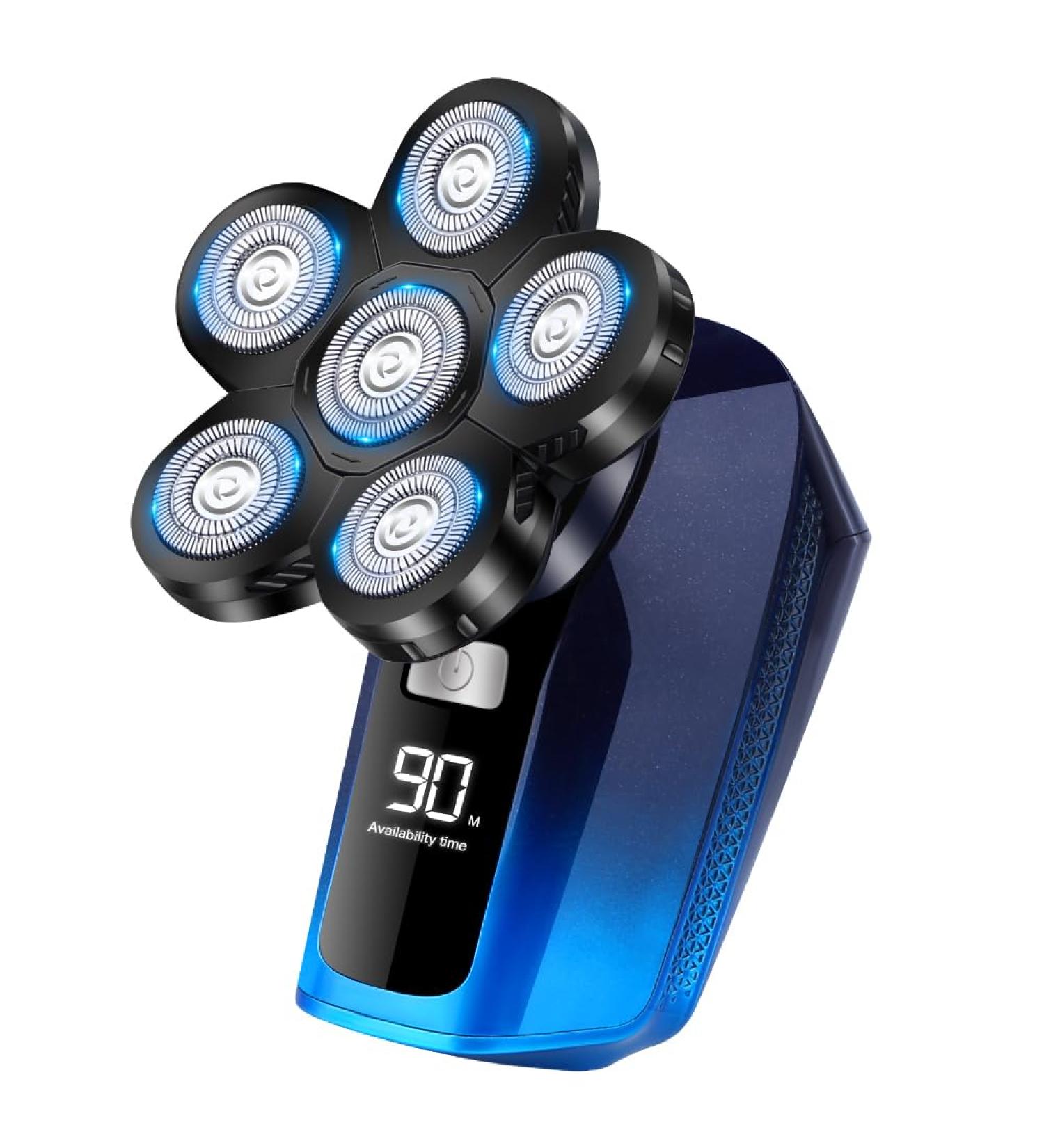 Head Shaver for Bald Men - 6 in 1 Waterproof Cordless Electric Razor | Rechargeable Grooming Kit for Head Face & Hair Shaving - Buy Online on GoSupps.com