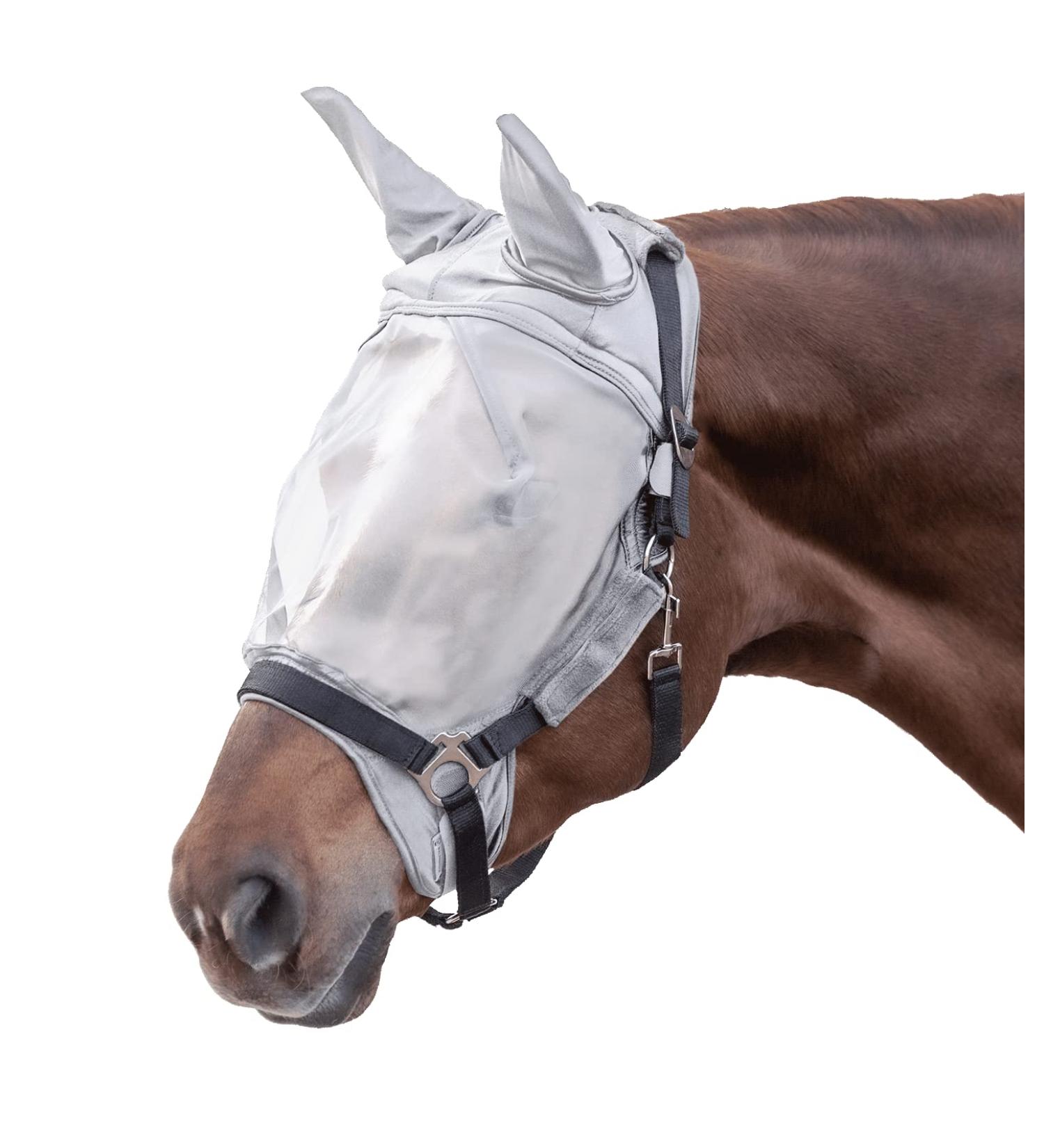 WALDHAUSEN Premium fly mask with ear protection silver grey PON PON silver grey