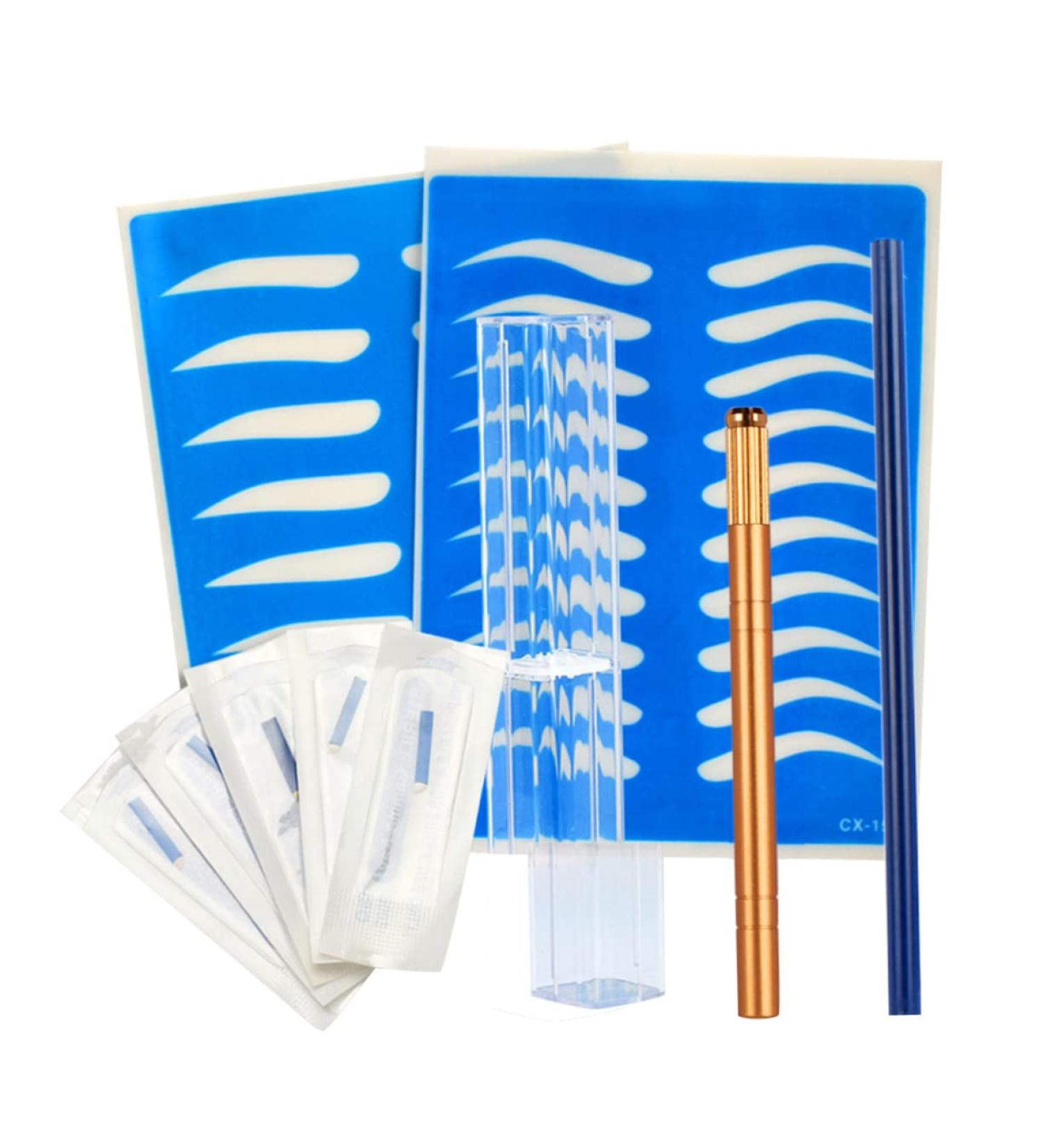 SOESFOUFU Storage Box Kit Semi-permanent Skin Microblading Storage Practice Eyebrow Pen Golden Manual with Pencil Storage Boxes - Buy Online on GoSupps.com