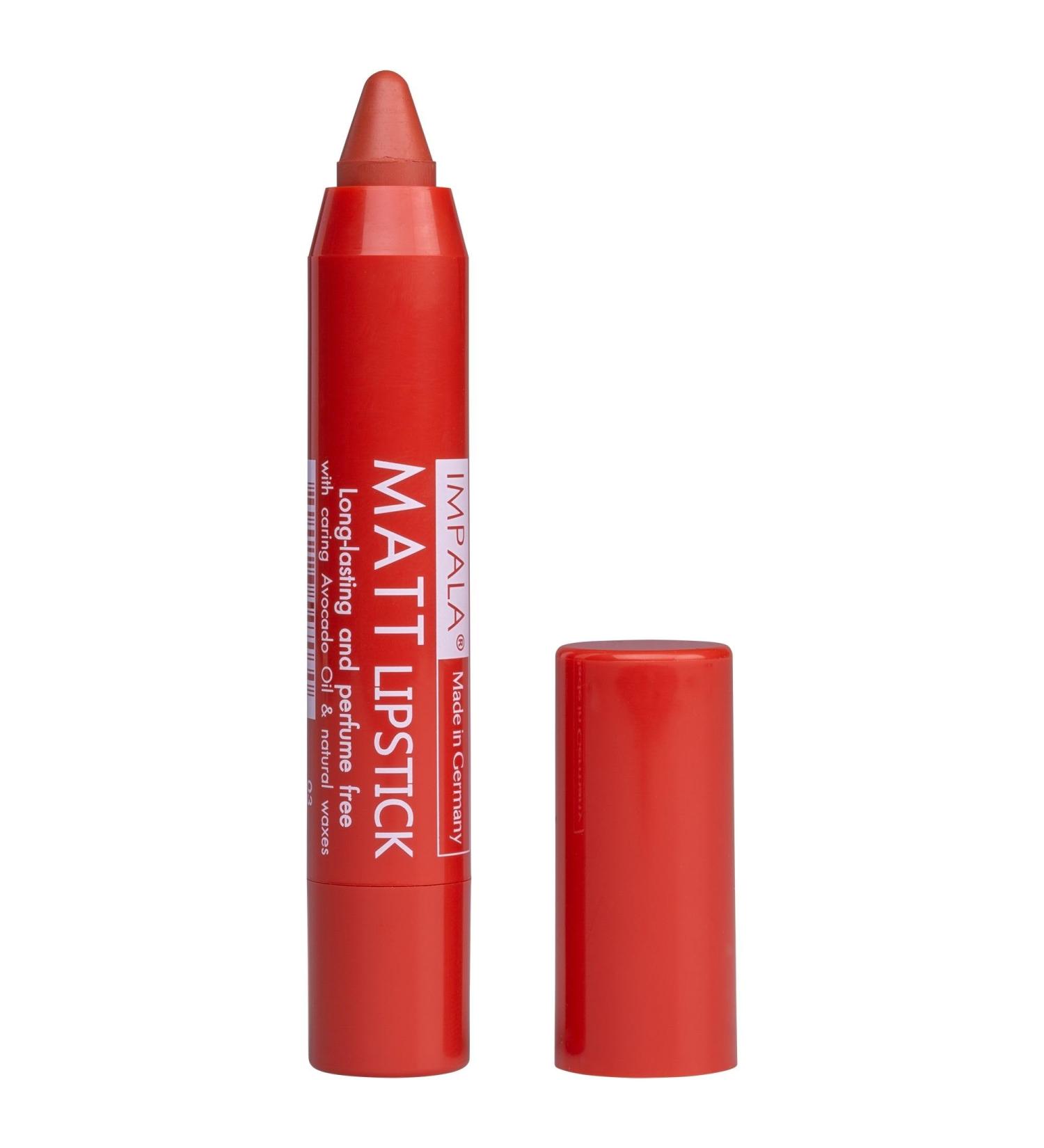  Impala IMPALA Matte Color Automatic Lipstick Mandarin Morning #03 | Long-Lasting Matte Lipstick | Moisturising Lips and Large Pigment | Lipstick with Creamy Texture and Balm Effect - Buy Online on GoSupps.com