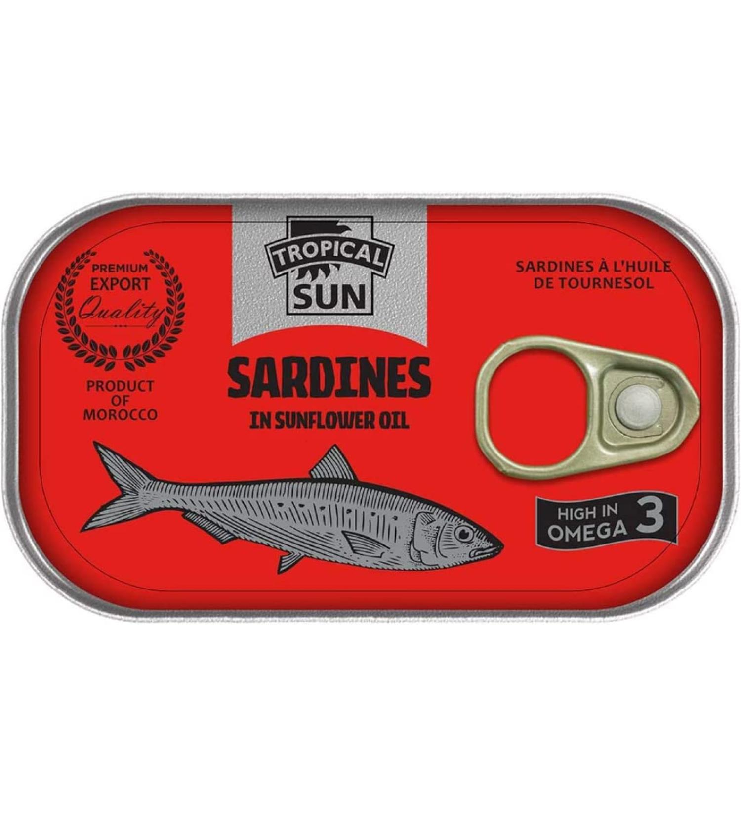 Tropical Sun Sardines in Sunflower Oil 48 x 125g
