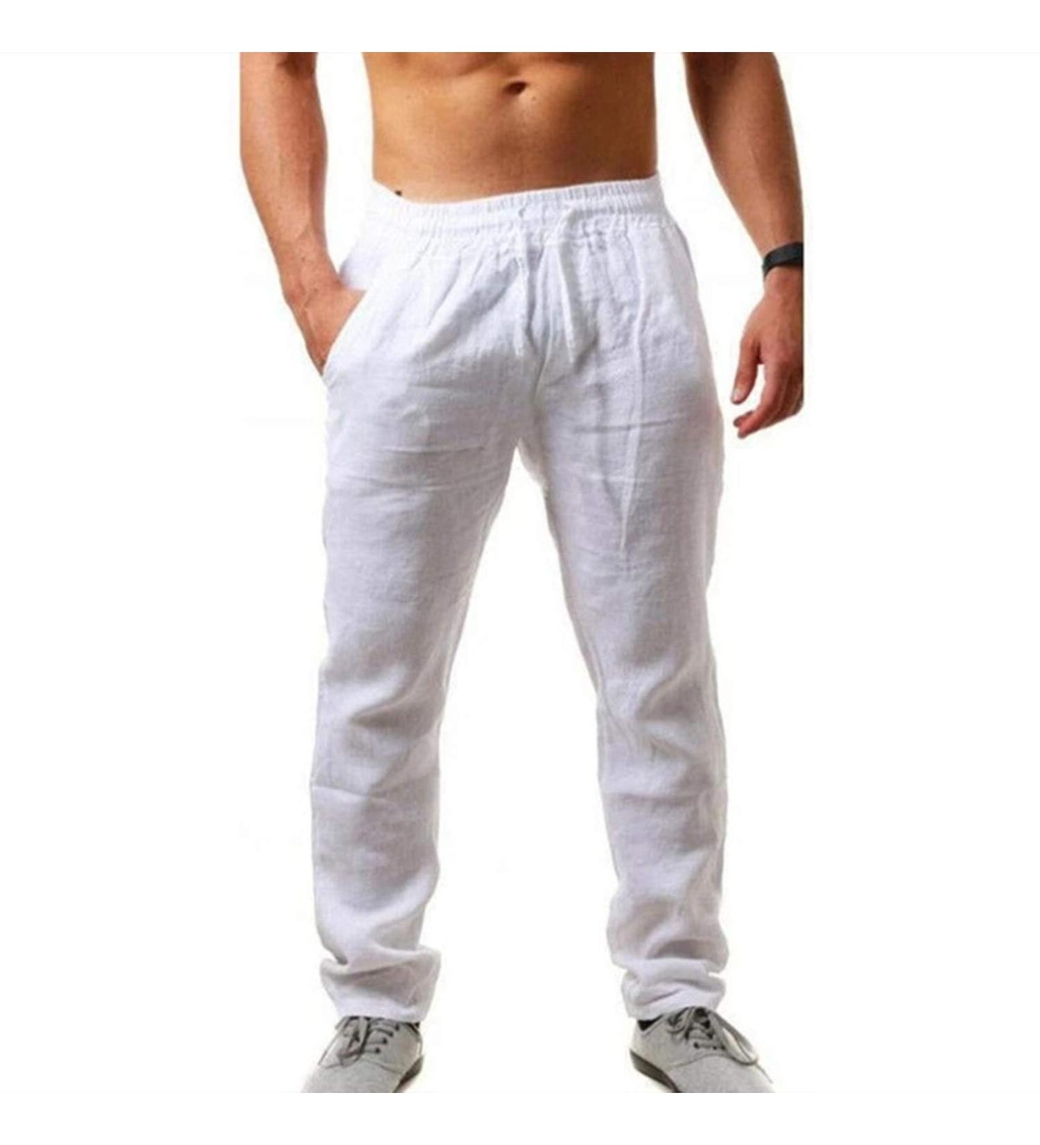 Men's Casual Loose Sports Pants - Stretchy Breathable Jogging Trousers for Fitness Hiking and Camping - XXL White - Buy Online on GoSupps.com