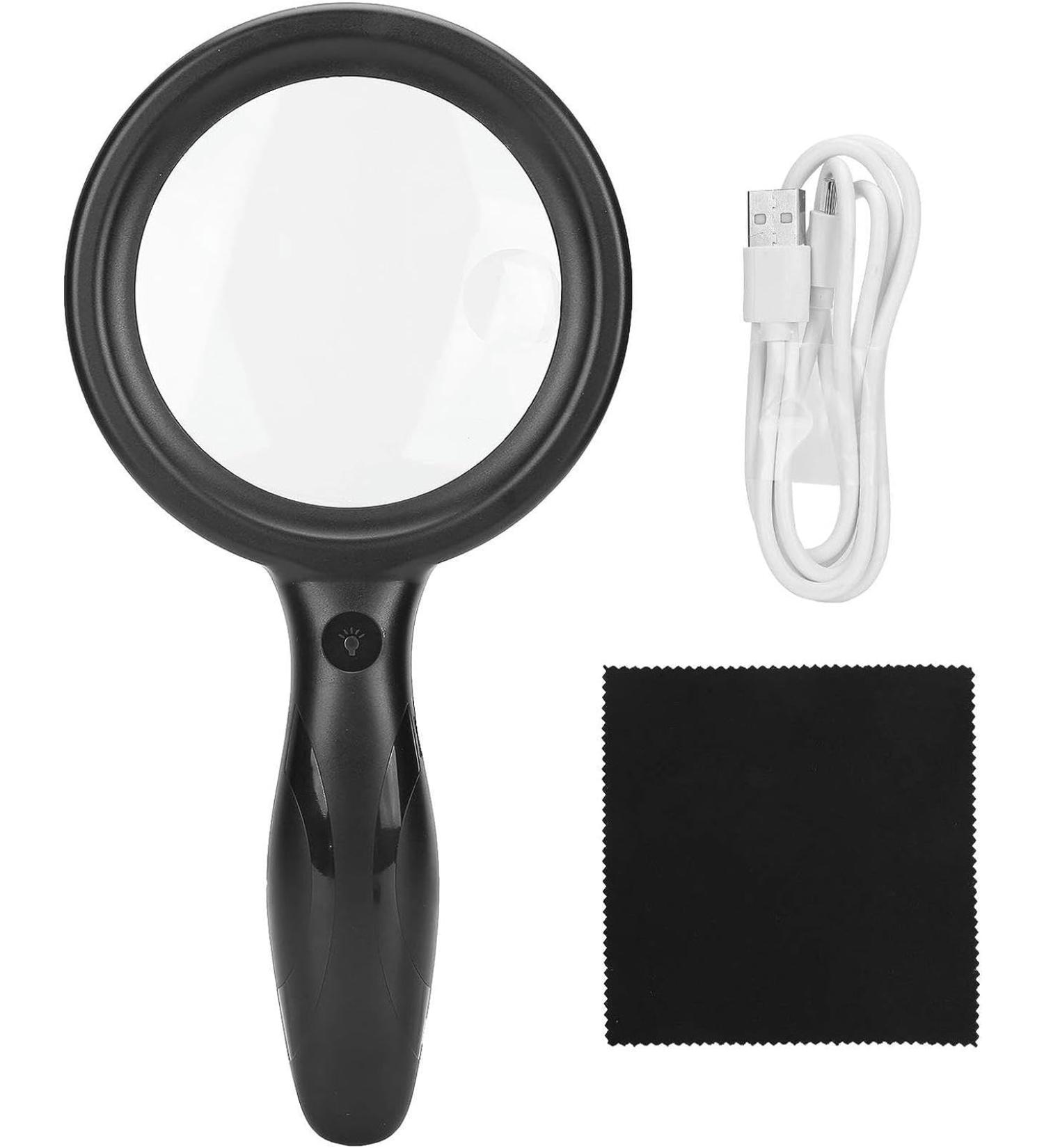 Portable 5X 10X Handheld Handheld Handheld Reading Magnifier for Reading LED for ES Repair Observation Full of Stars - Buy Online on GoSupps.com