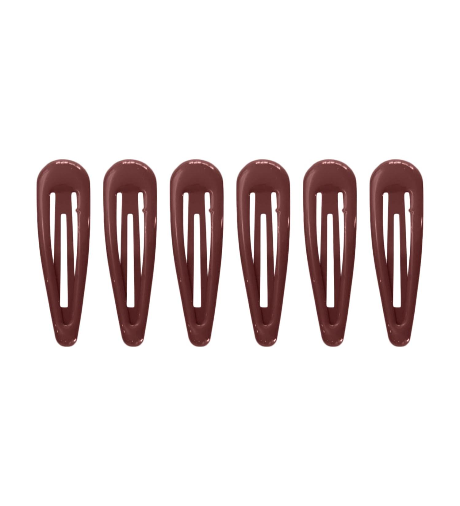 6Pcs 5CM Burgundy Snap Hair Clips - School Colours Hair Accessories for Girls & Women - Buy Online on GoSupps.com