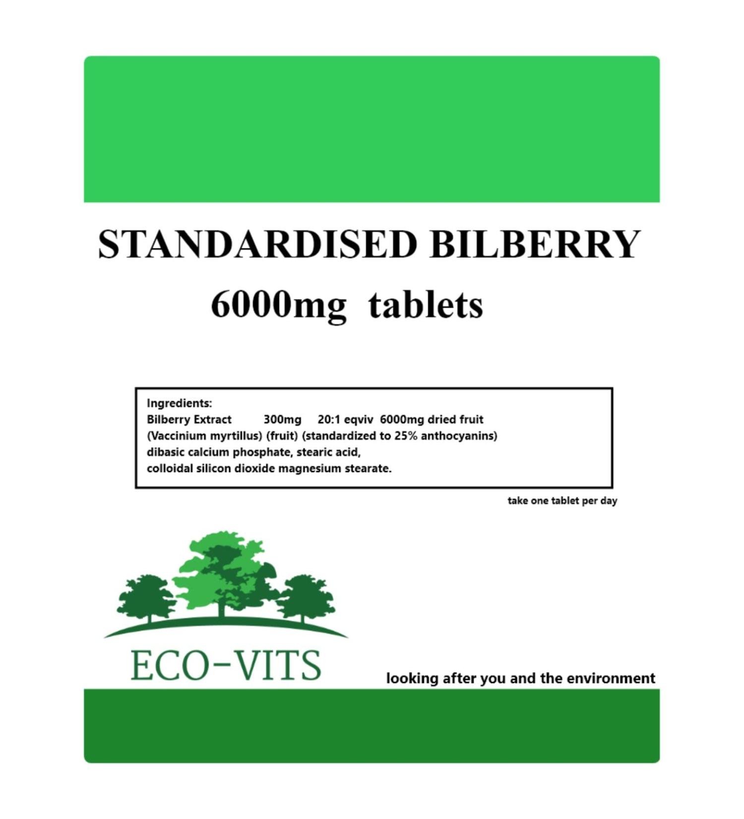HIGH Strength Bilberry 6000mg 240 Tablets Improve Vision Heart Health - Buy Online on GoSupps.com