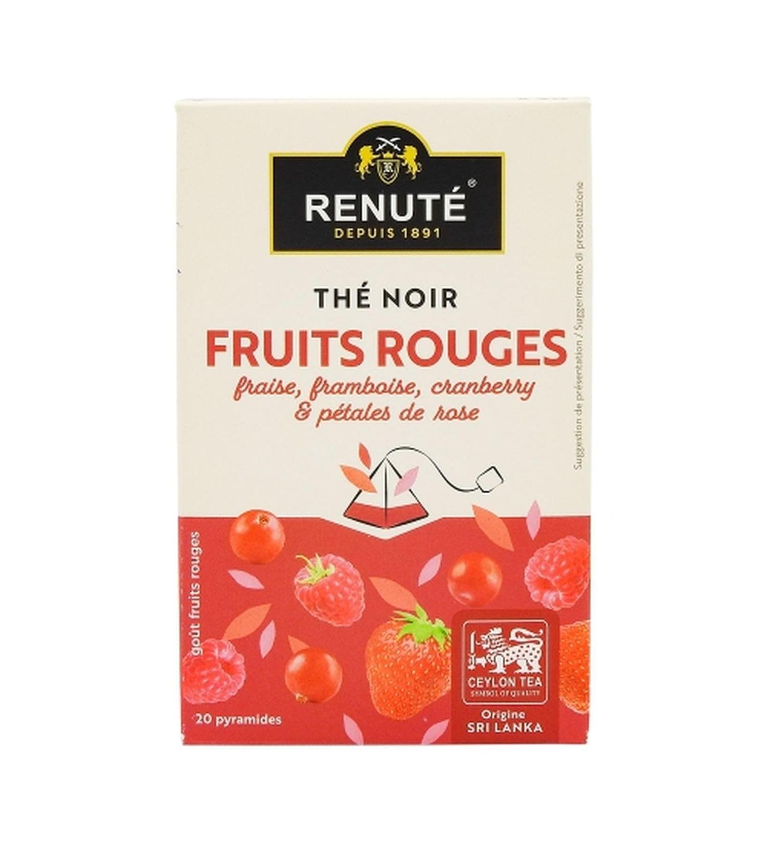 Renut Black tea with red fruits - 20 sachets - Box 32g