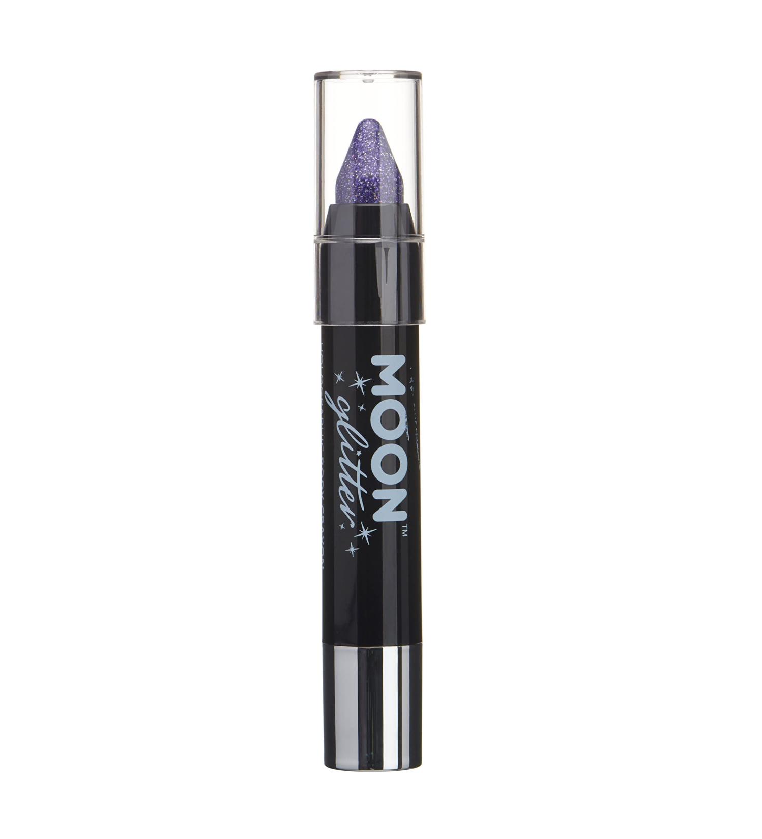 Holographic Glitter Touch Up Pen | Body Chalk Makeup for Face & Body - Purple - Moon Glitter 3.5g | International Shipping - Buy Online on GoSupps.com