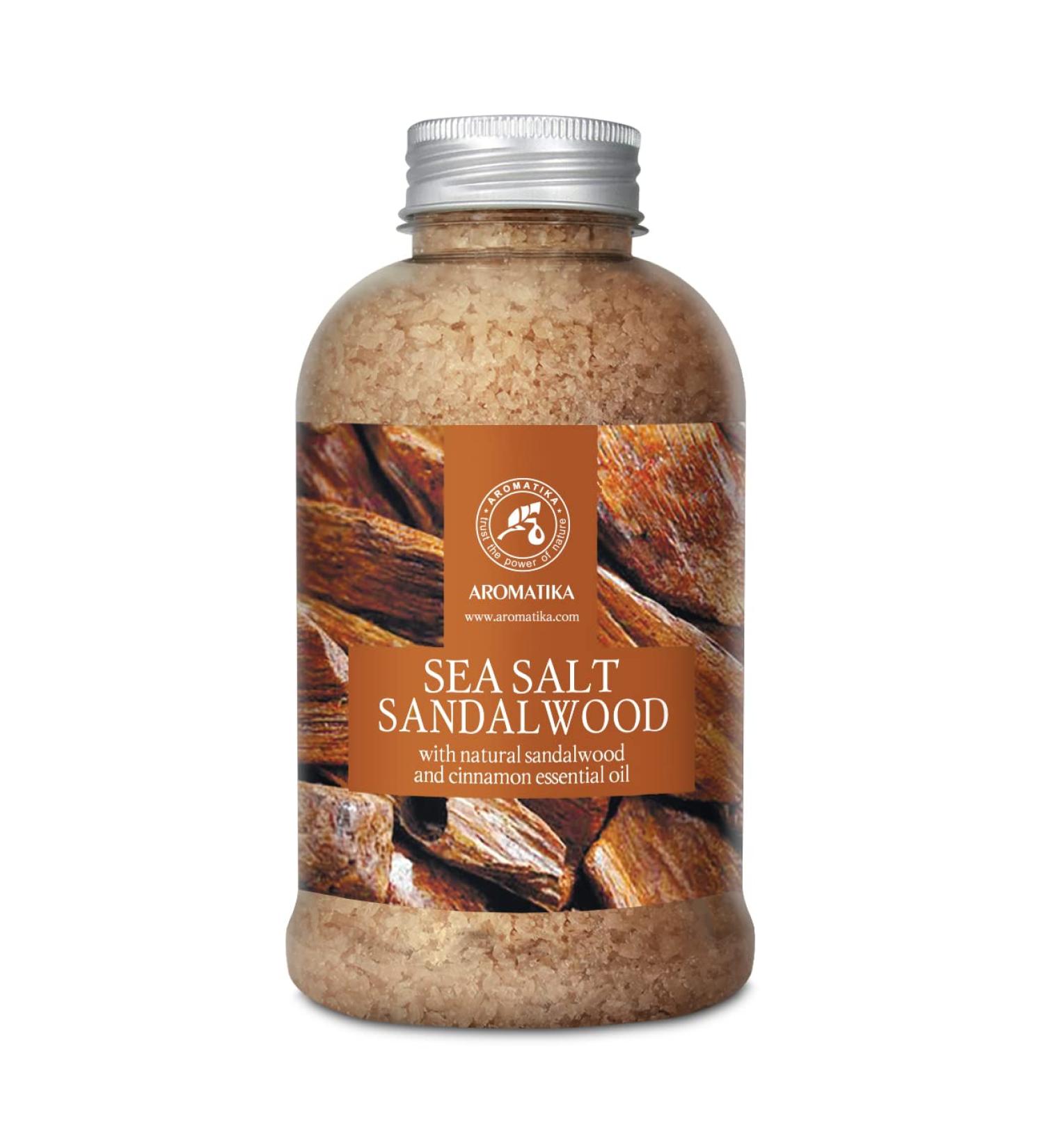 Bath Salts Sandalwood 21.16 Oz - Natural Sandalwood & Cinnamon Essential Oil - Sea Salt for Relaxing Bath - Promotes Good Sleep - Body Care Beauty - Buy Online on GoSupps.com