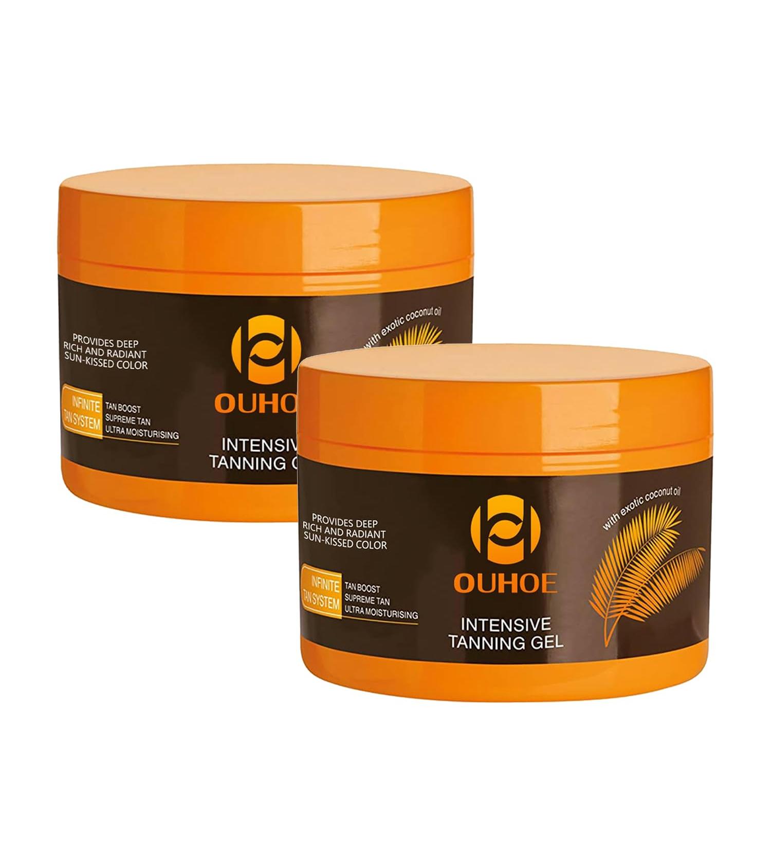 Luxury Intensive Tanning Gel Natural Tanning Accelerator Cream Gel Tanning Gel for Outdoor Sun Tanning Butter for Outdoor Sunbath 150 ml / 5 oz (2 PCS) - Buy Online on GoSupps.com
