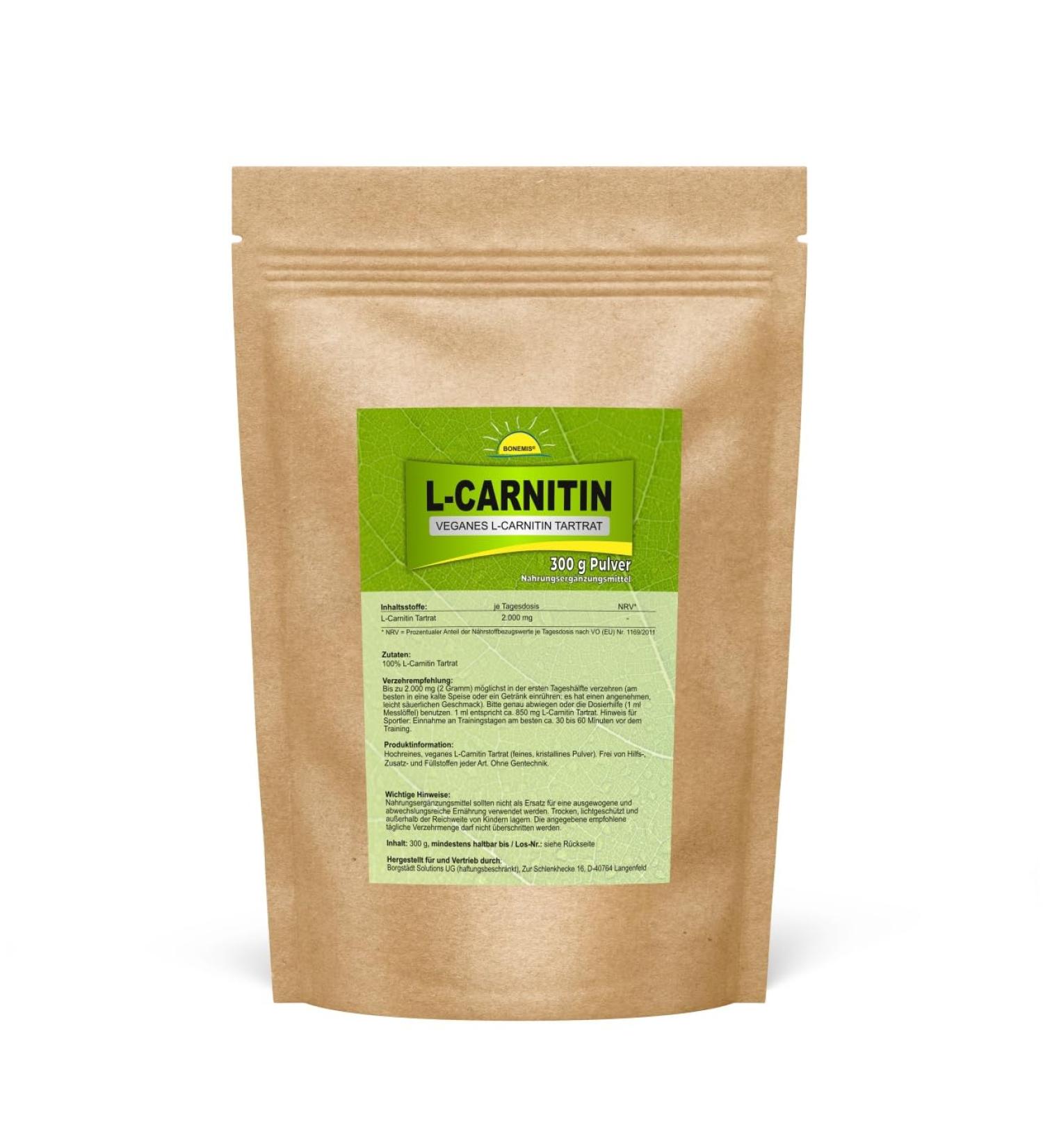 Buy Bonemis L-Carnitine Tartrate - Vegan 300g Premium Quality Additive-Free | International Shipping - Buy Online on GoSupps.com