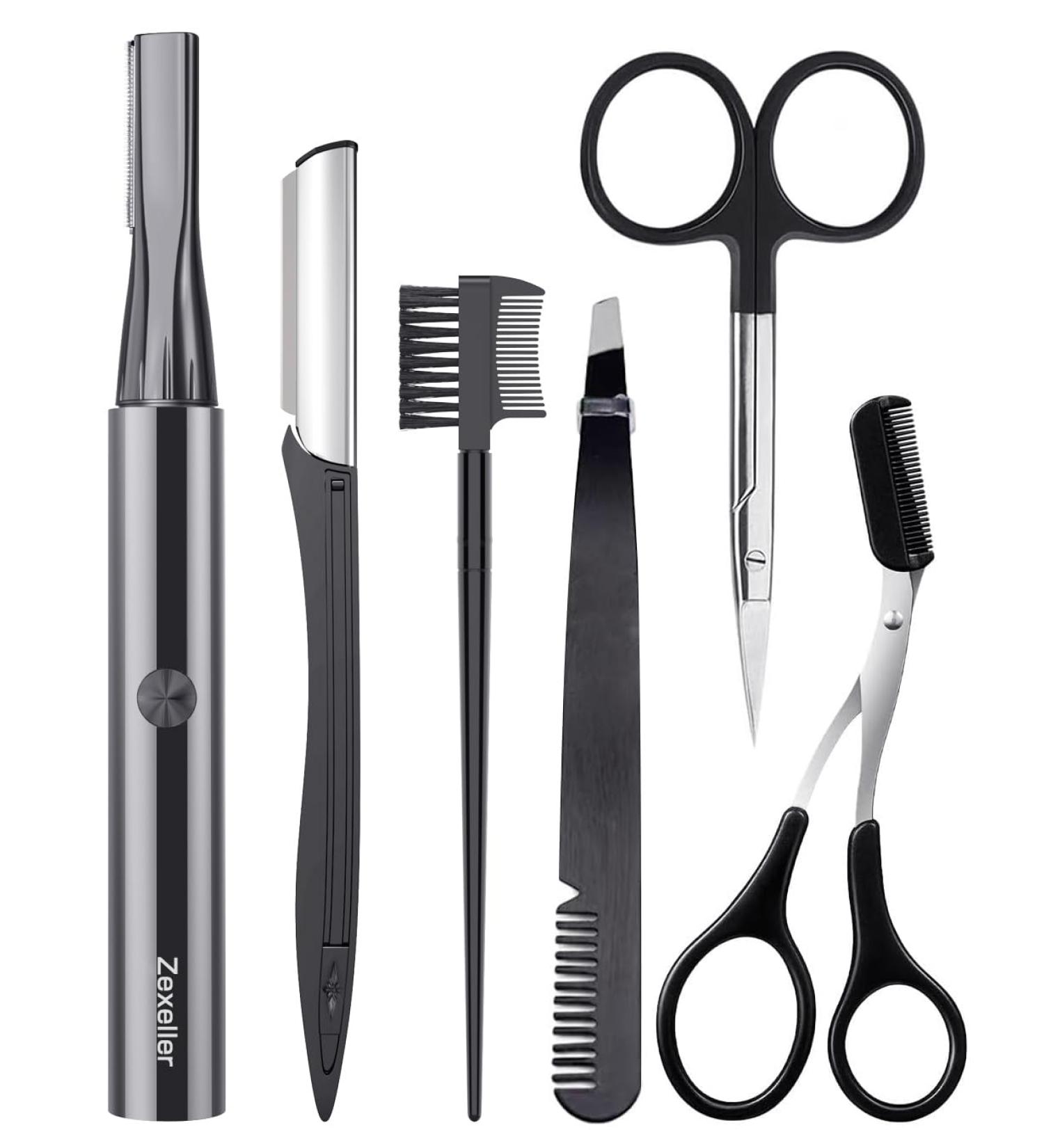 Buy Eyebrow Trimmer Kit & Grooming Set - 9 in 1 Electric Razor Scissors & Tweezers for Perfect Brows - International Shipping Available - Buy Online on GoSupps.com