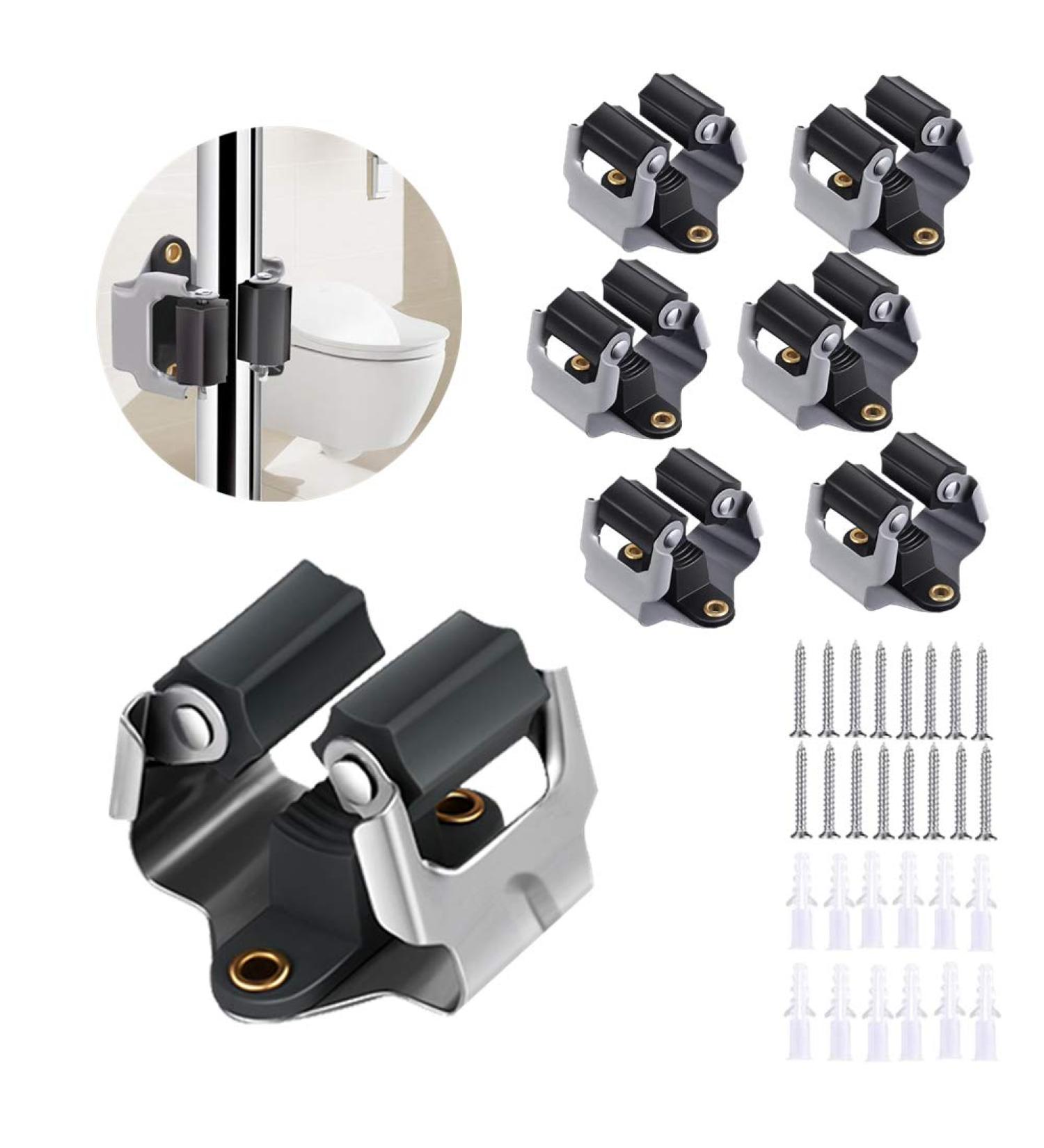 Broom Gripper Mop Holder Wall Mount 6 Pack - Ideal for Garden Garage - Fits up to 1.45 Inch - Black - Buy Online on GoSupps.com