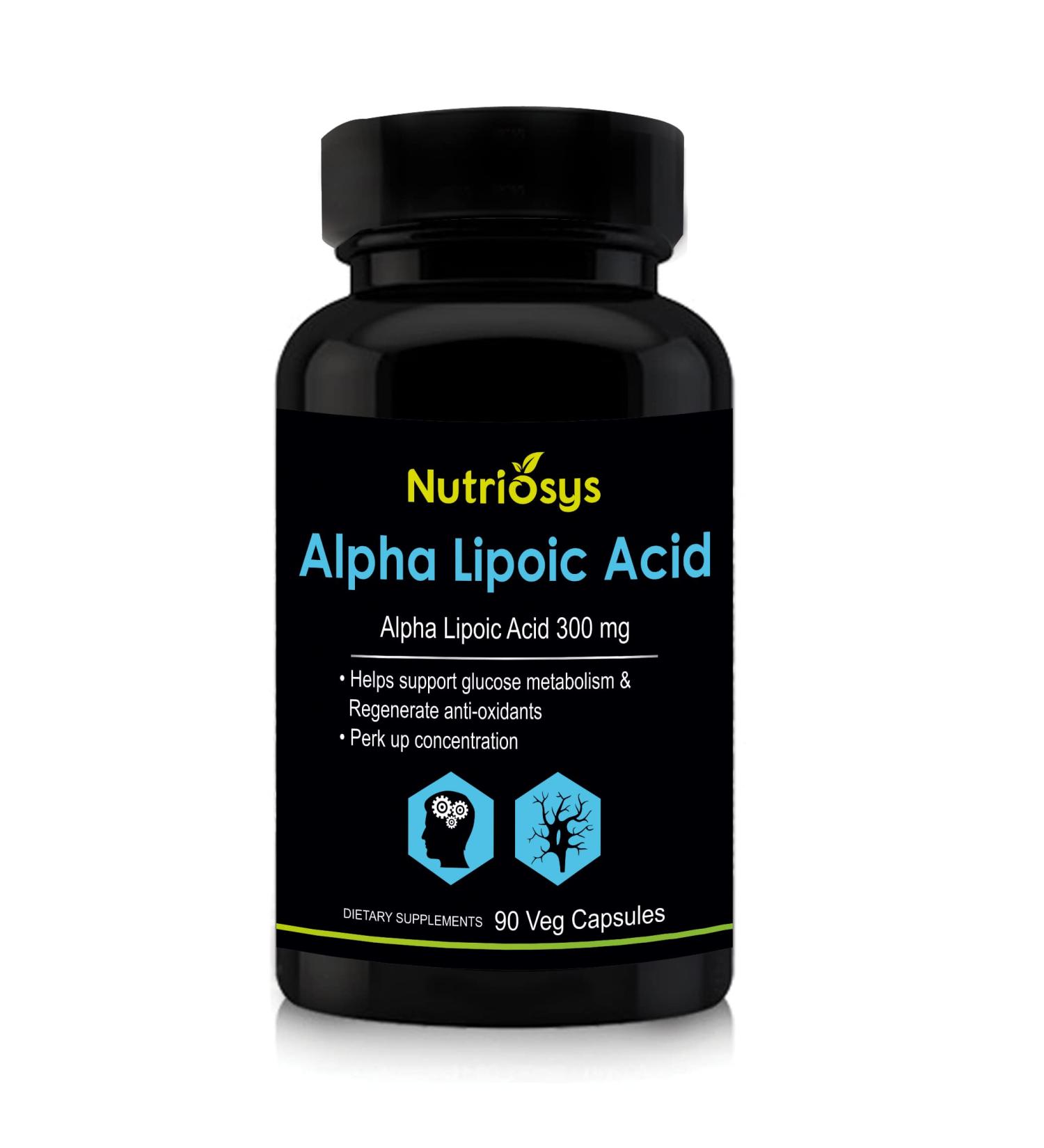Buy Alpha Lipoic Acid 300mg - 90 Veg Capsules | Premium Antioxidant Supplement - International Shipping Available - Buy Online on GoSupps.com