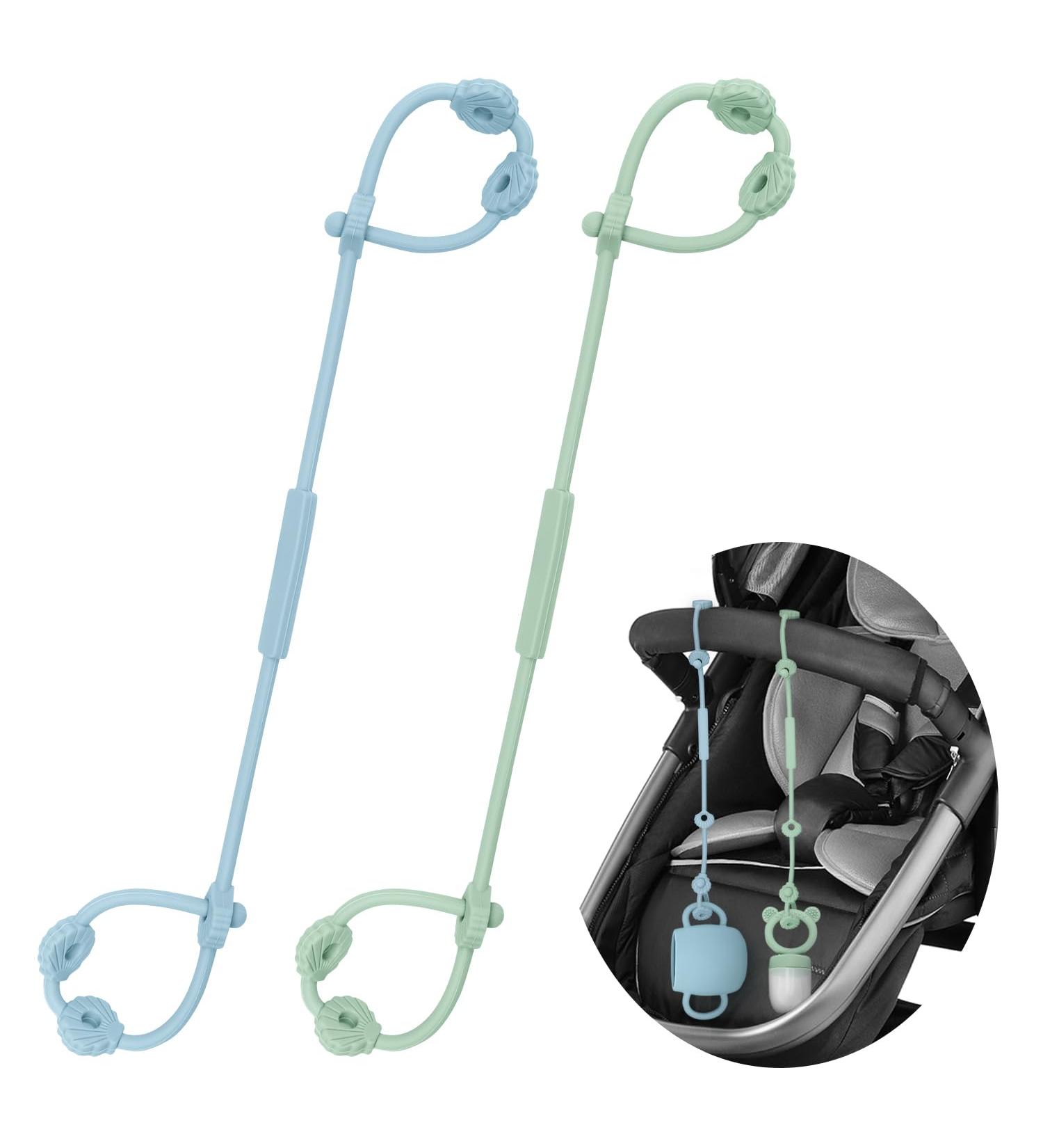ClDy Baby Toy Pacifier Chain & Silicone Cup Catcher | BPA-Free Halter Straps for Strollers & Cars | 2 Pack Bowl Set (Blue & Green) - Safe & Versatile Baby Accessories - Buy Online on GoSupps.com