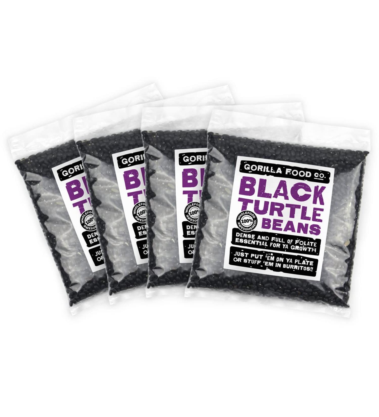 Gorilla Food Co. Black Turtle Beans - 3.2kg (4 Packs) - Buy Online on GoSupps.com