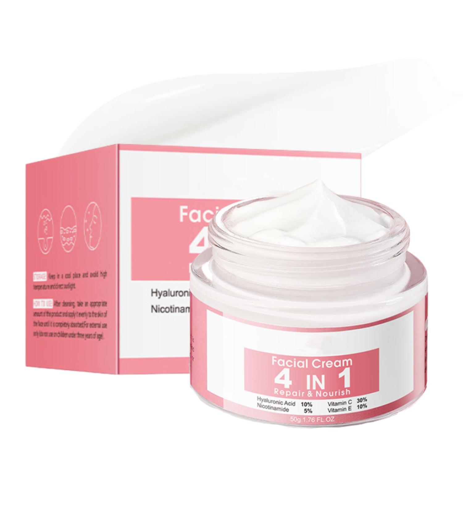 Face Moisturizer for Women - Anti Wrinkle Face Cream - Moisturiser Face Women - 4 in 1 Face Cream - Hyaluronic Acid Ingreients - Deeply Nourishes Skin - Skin Lightening Cream - Buy Online on GoSupps.com