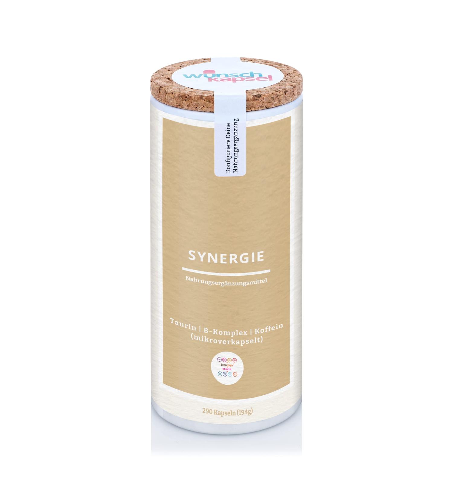 Bean'ergy Desired Capsule Synergy - Vegan Taurin & B Complex | 290 Capsules for Mental Performance Energy & Gaming Power - Buy Online on GoSupps.com